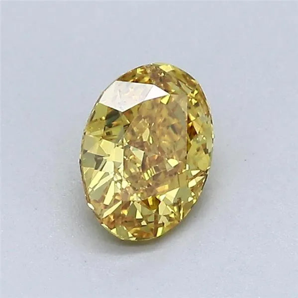 0.70ct Oval Natural Diamond (Colour Fancy Vivid Orangey Yellow, Clarity VS2, GIA Certified)