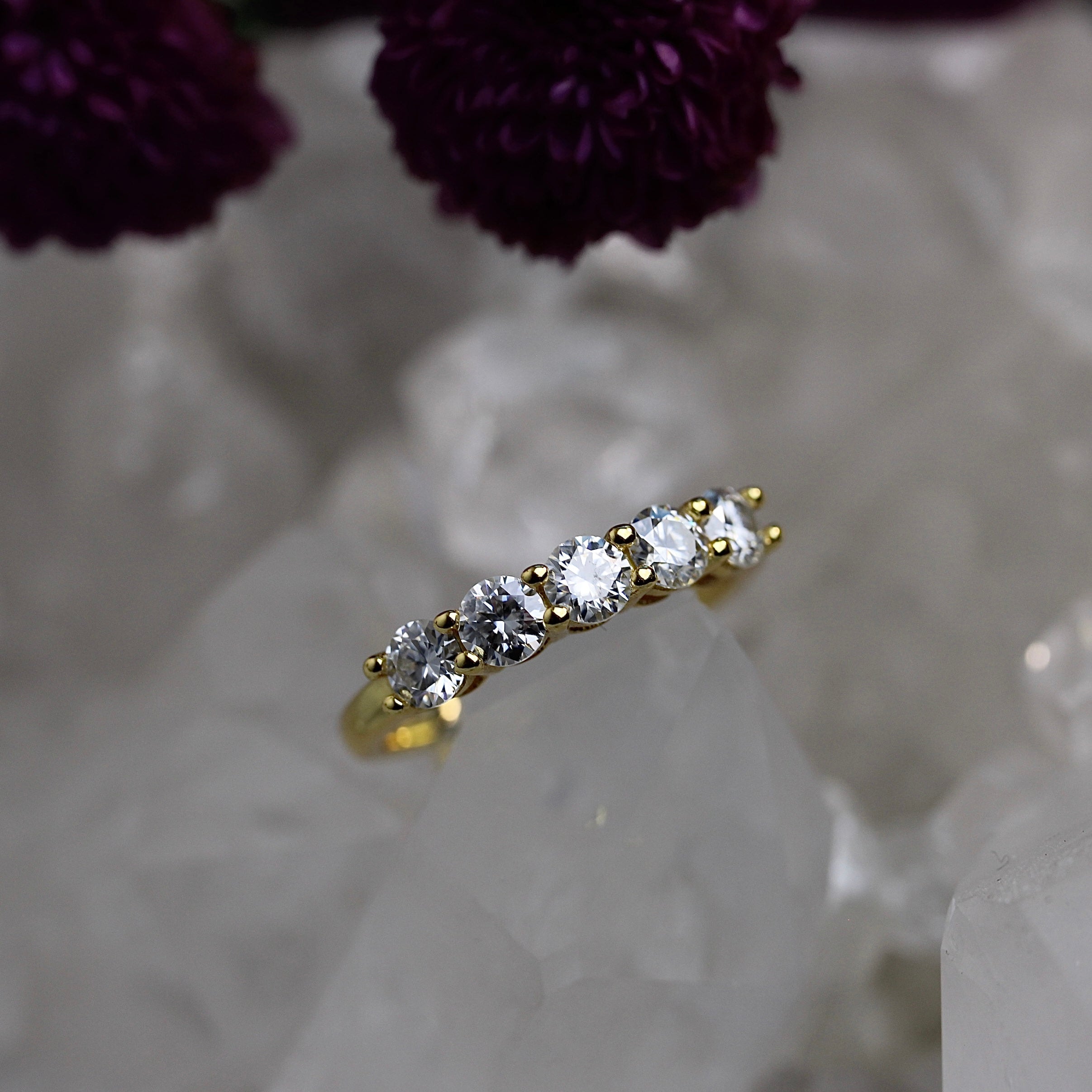 SALE - 925 - Moissanite Pinpoint Stacker - Size P 1/2