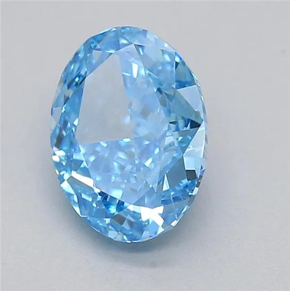 1.03ct Oval Lab Grown Diamond (Colour Fancy Vivid Blue, Clarity VVS1, IGI Certified)
