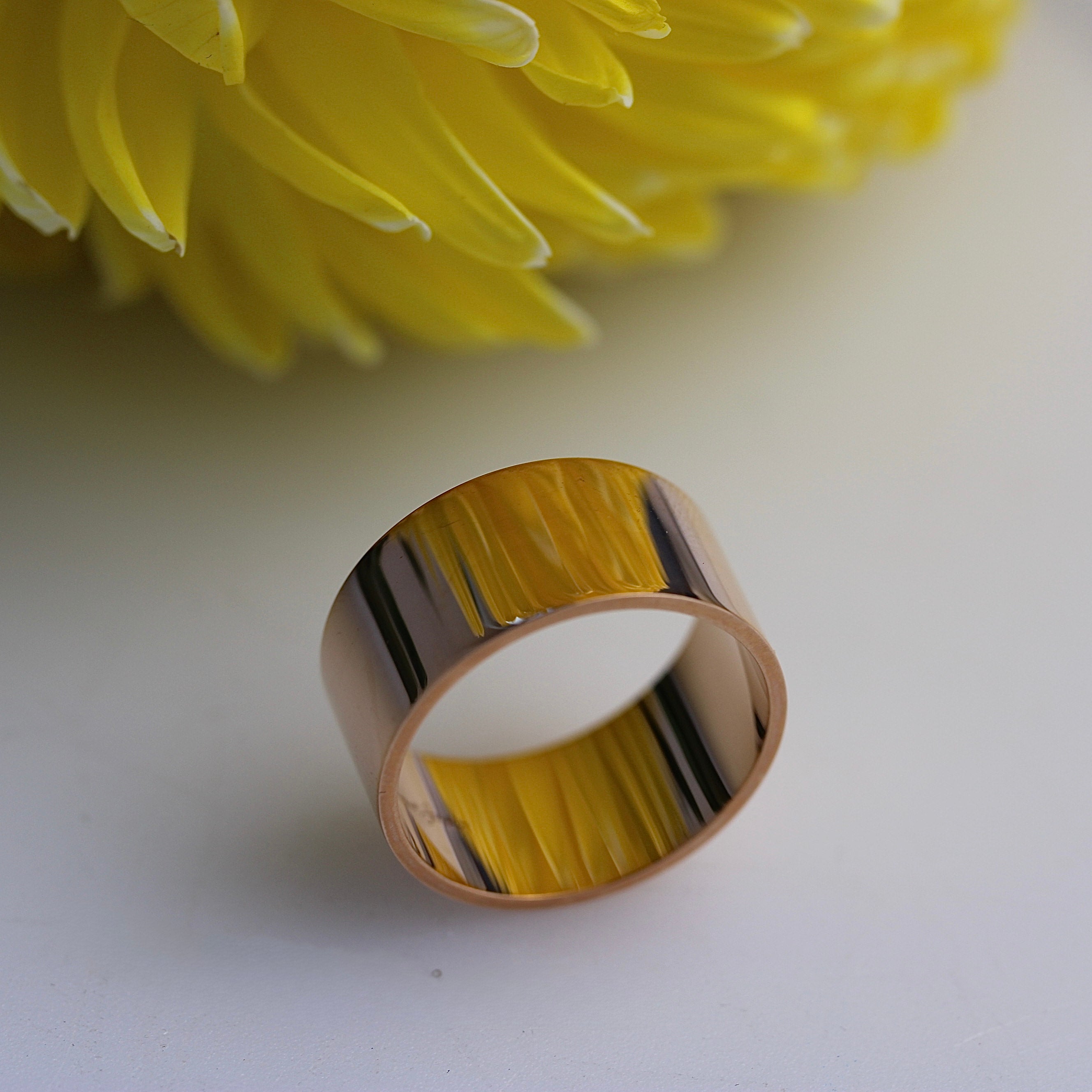 SALE - Big Fat Wide Band Ring - 9CT Rose Gold Statement Ring