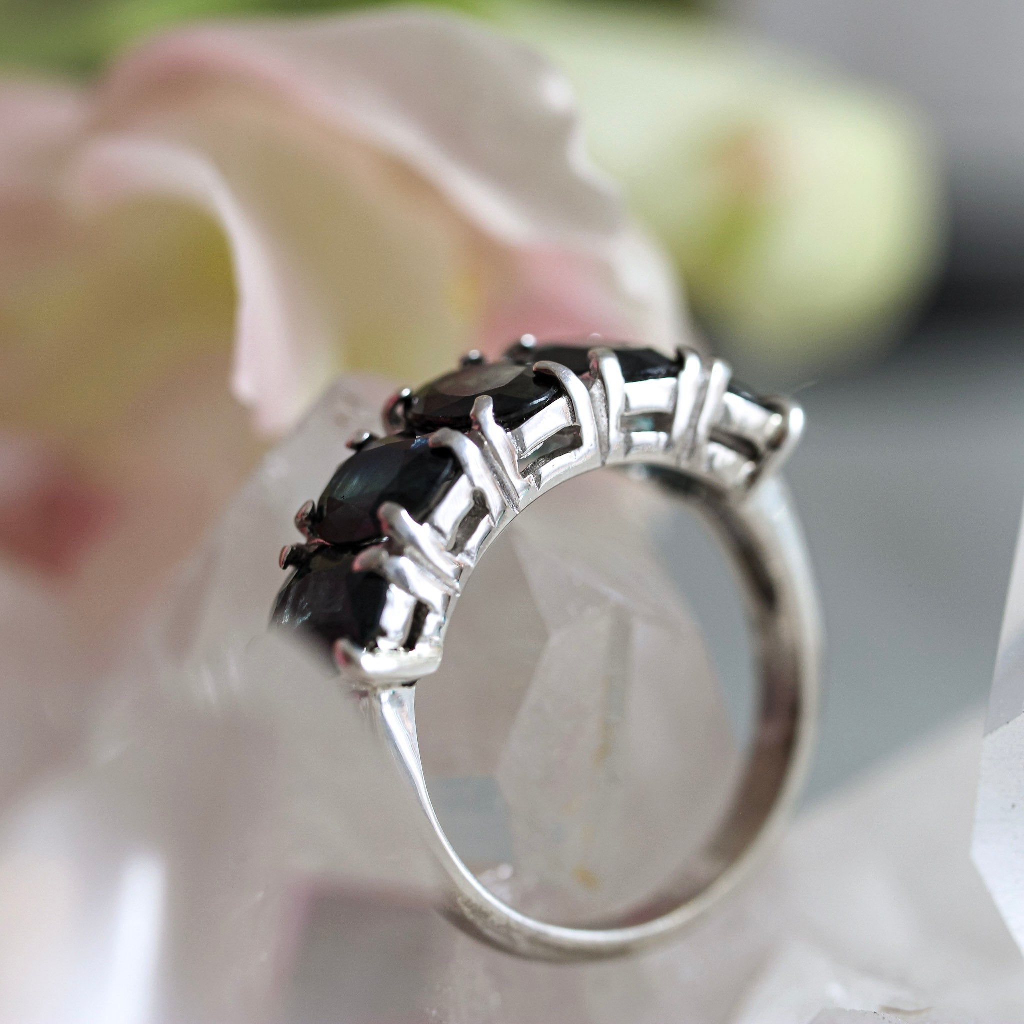 Five Sapphire Band Claw Set - Ready to Ship