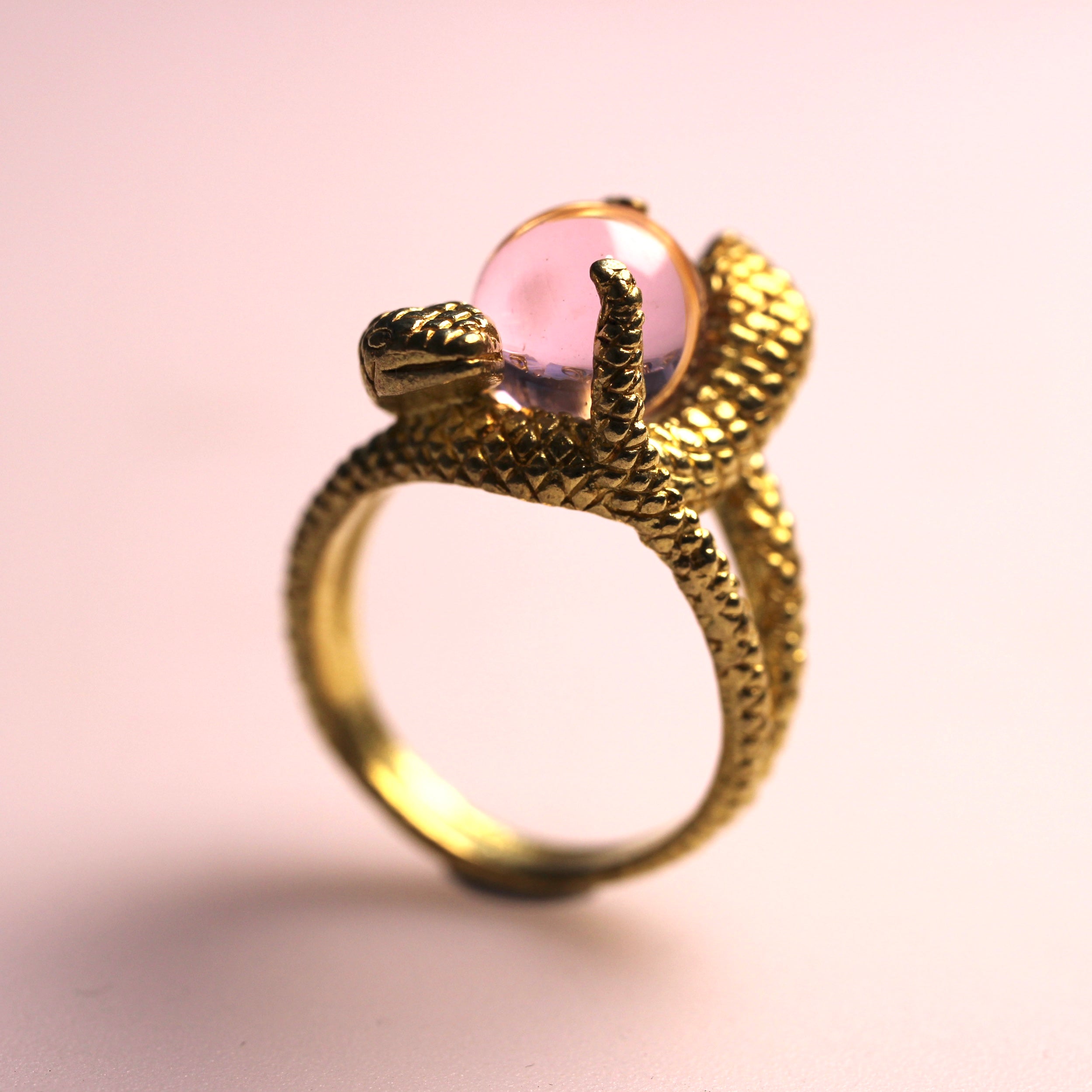 JULY SALE - Thai Coin Ring -Snake and marble - Various Sizes