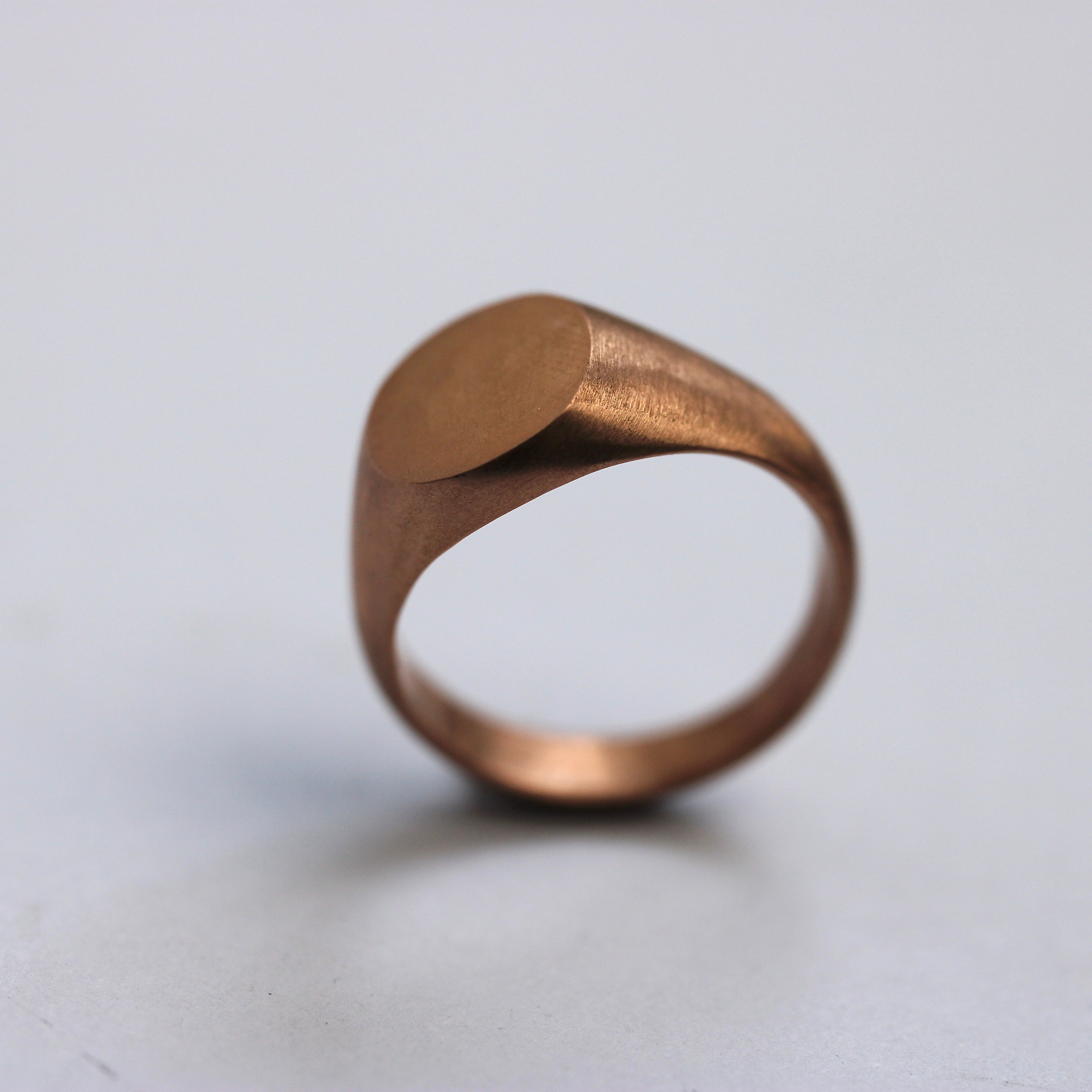 $ALE - Round Signet (Brushed finish) - 9ct Rose Gold - Size N & 1/2 *imperfect
