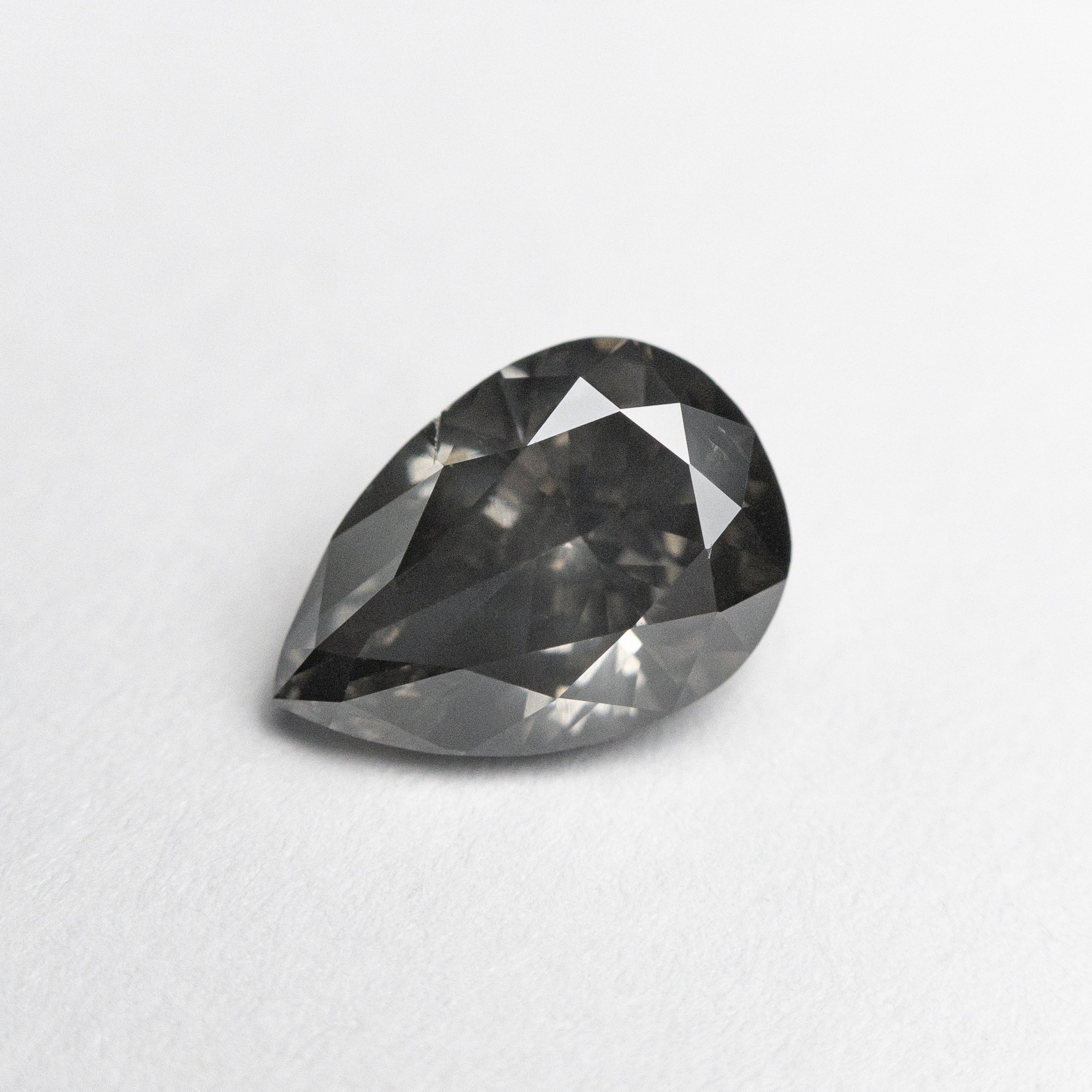 1.01ct 7.83x5.42x3.38mm Fancy Dark Grey Pear Brilliant 19913-01