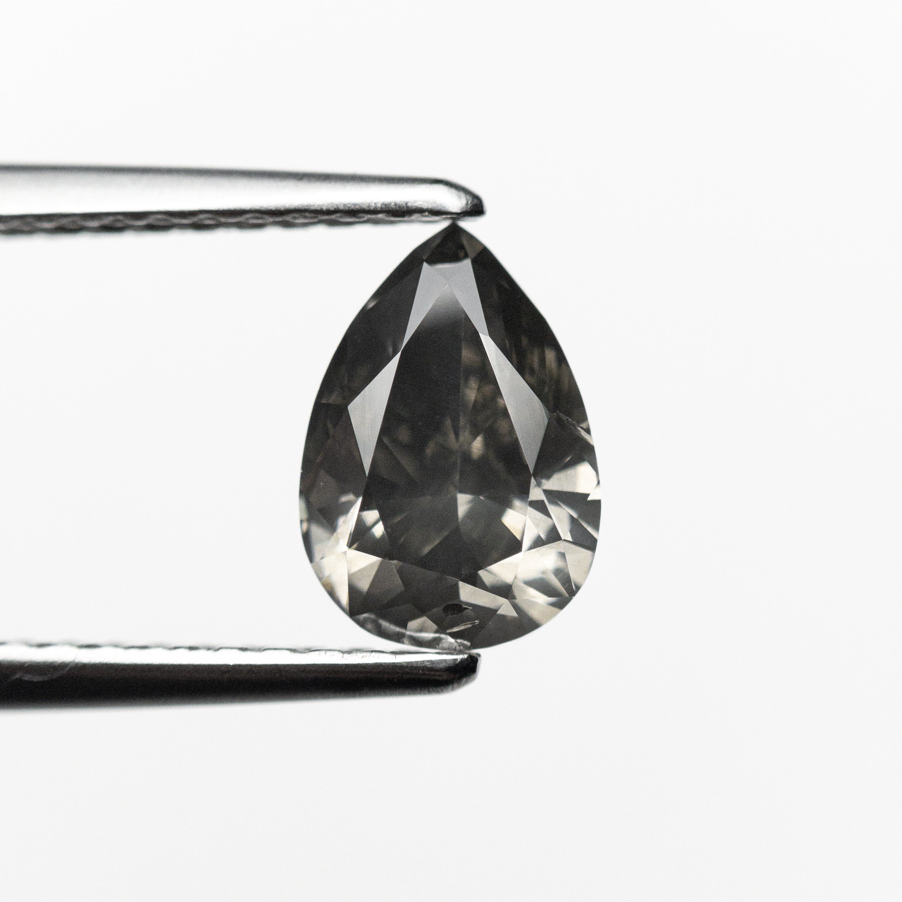 1.01ct 7.83x5.42x3.38mm Fancy Dark Grey Pear Brilliant 19913-01