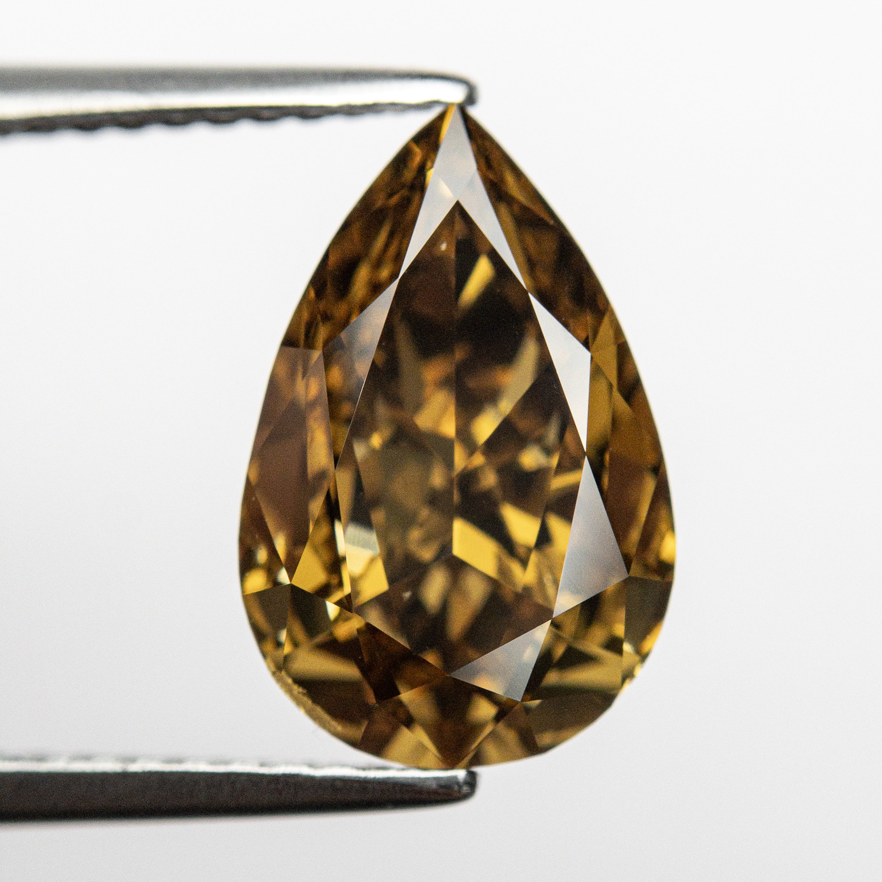 2.50ct 11.97x7.83x4.23mm GIA SI1 Fancy Dark Yellow-Brown Pear Brilliant ๐ฆ๐บ 24110-01