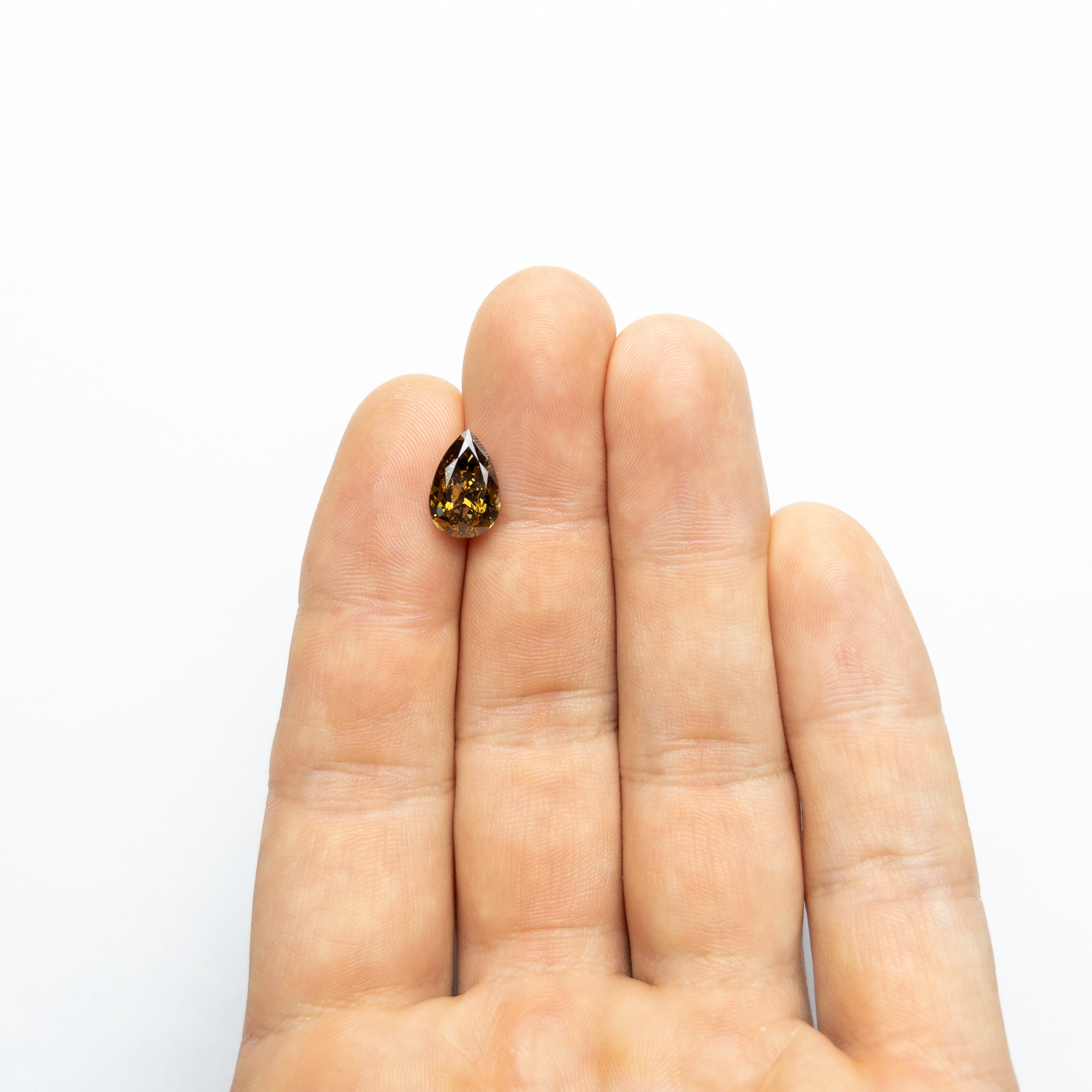 2.50ct 11.97x7.83x4.23mm GIA SI1 Fancy Dark Yellow-Brown Pear Brilliant ๐ฆ๐บ 24110-01