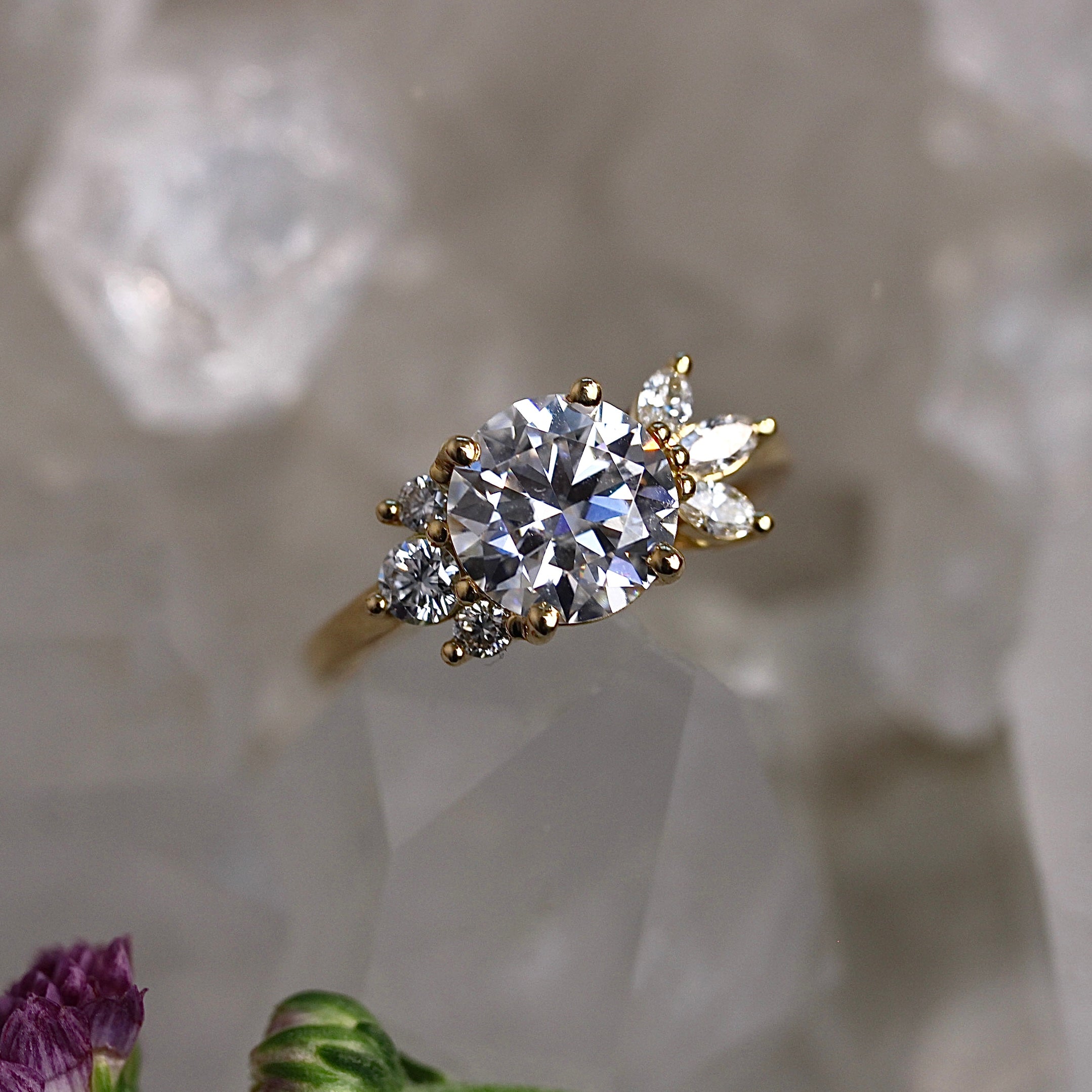 Cleo Ring - Moissanite - Yellow Gold - Ready to Ship