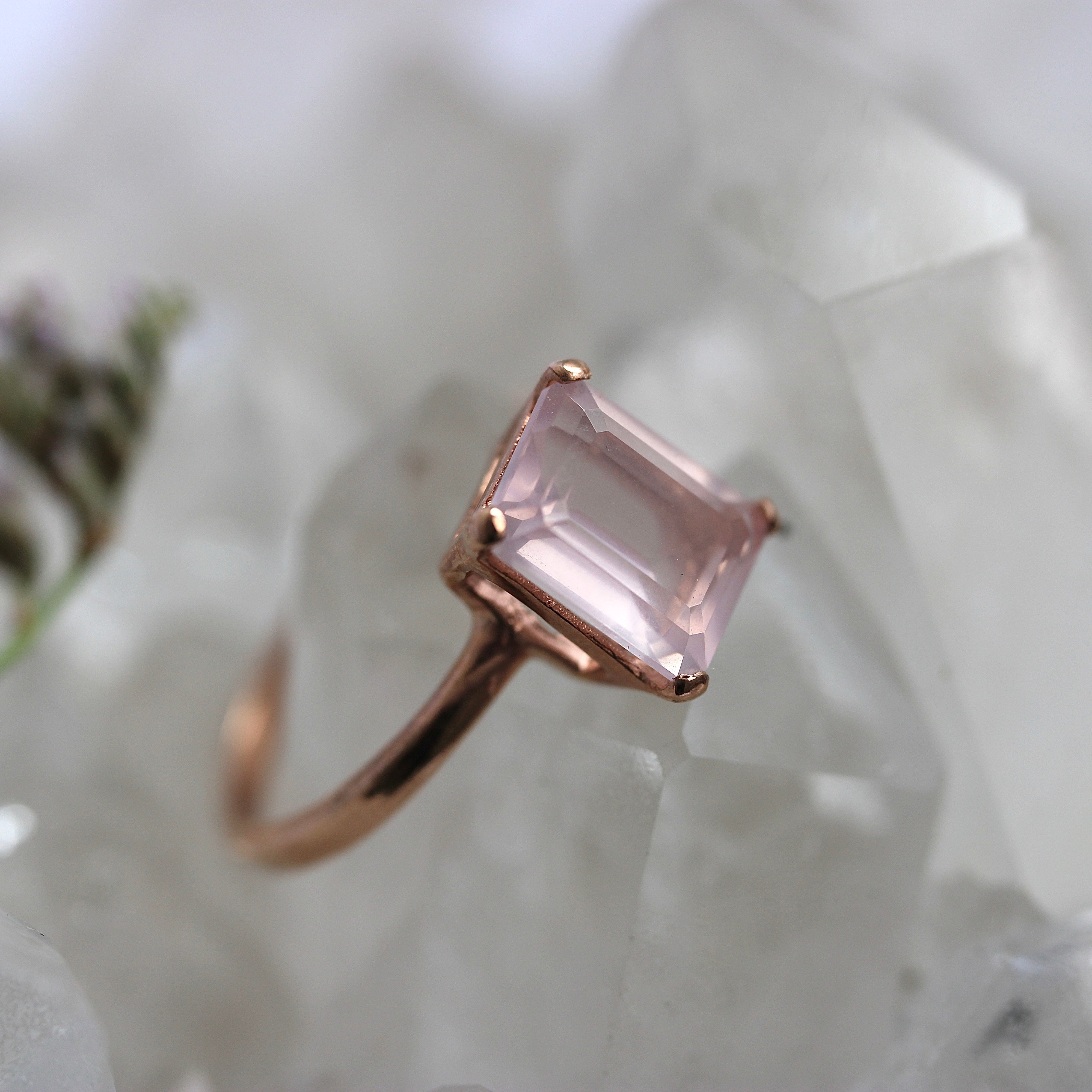 Sunshower - Rose Quartz- Rose Gold - Ready to Ship