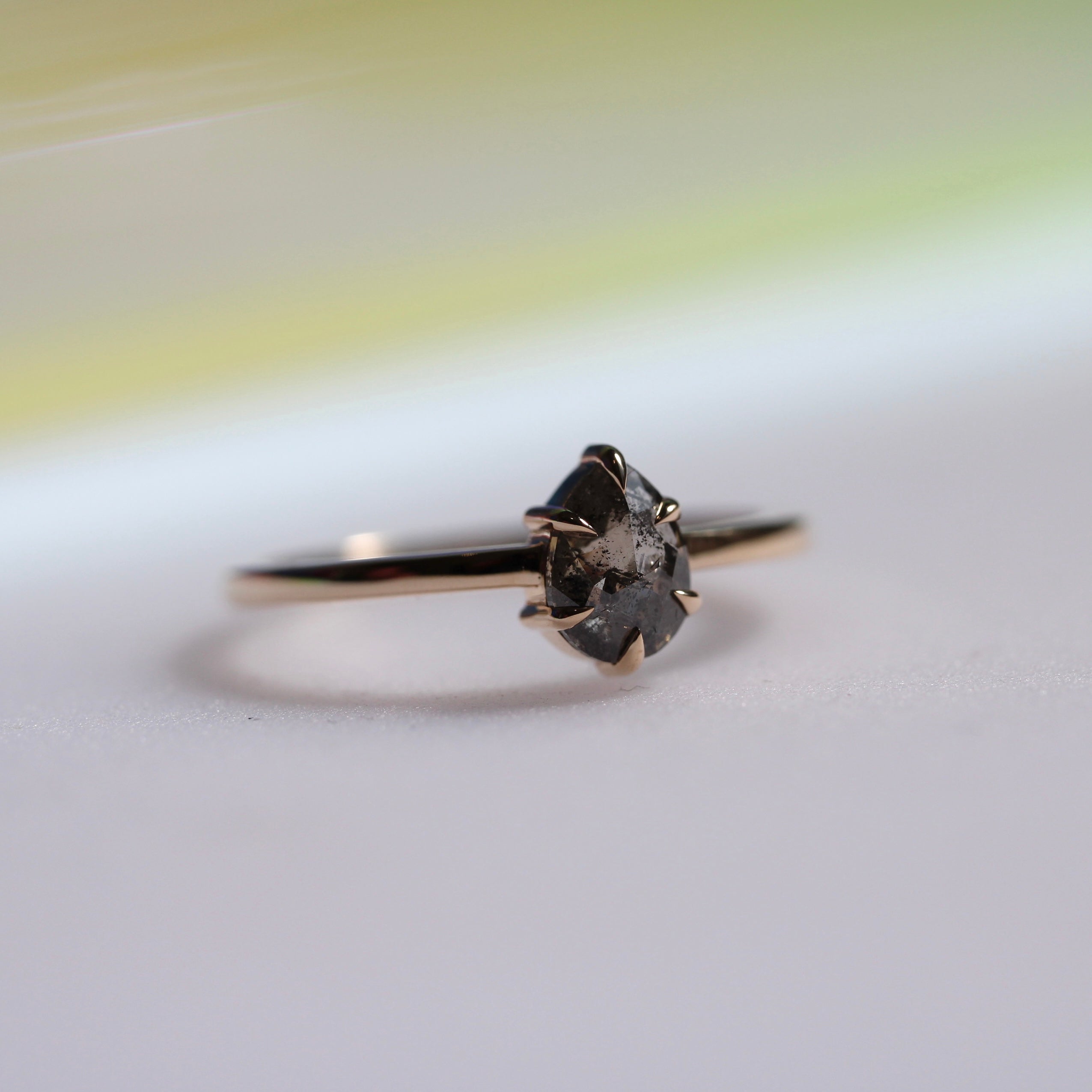 Bespoke - Salt + Pepper 6 Claw Solitaire - Yellow Gold