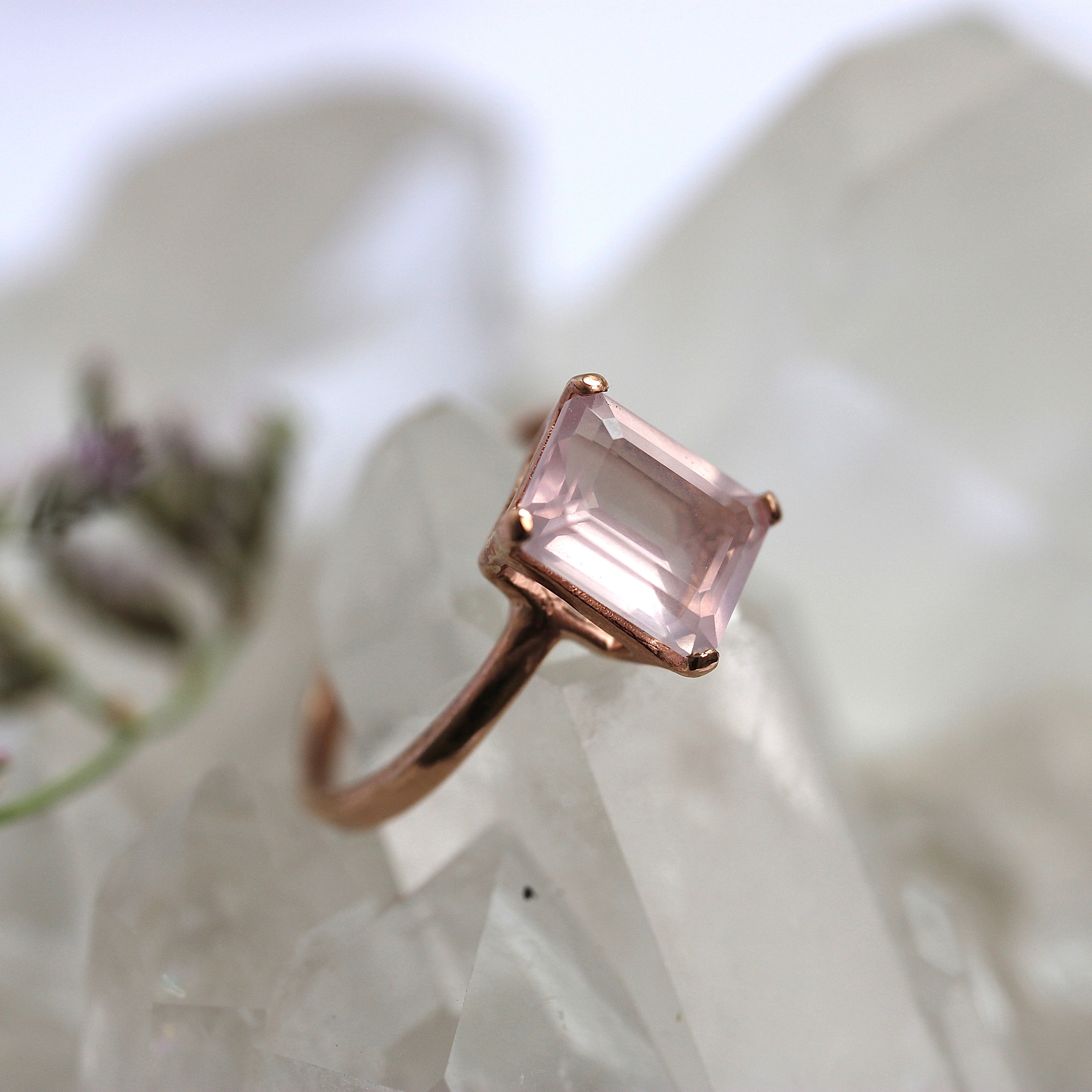 Sunshower - Rose Quartz- Rose Gold - Ready to Ship