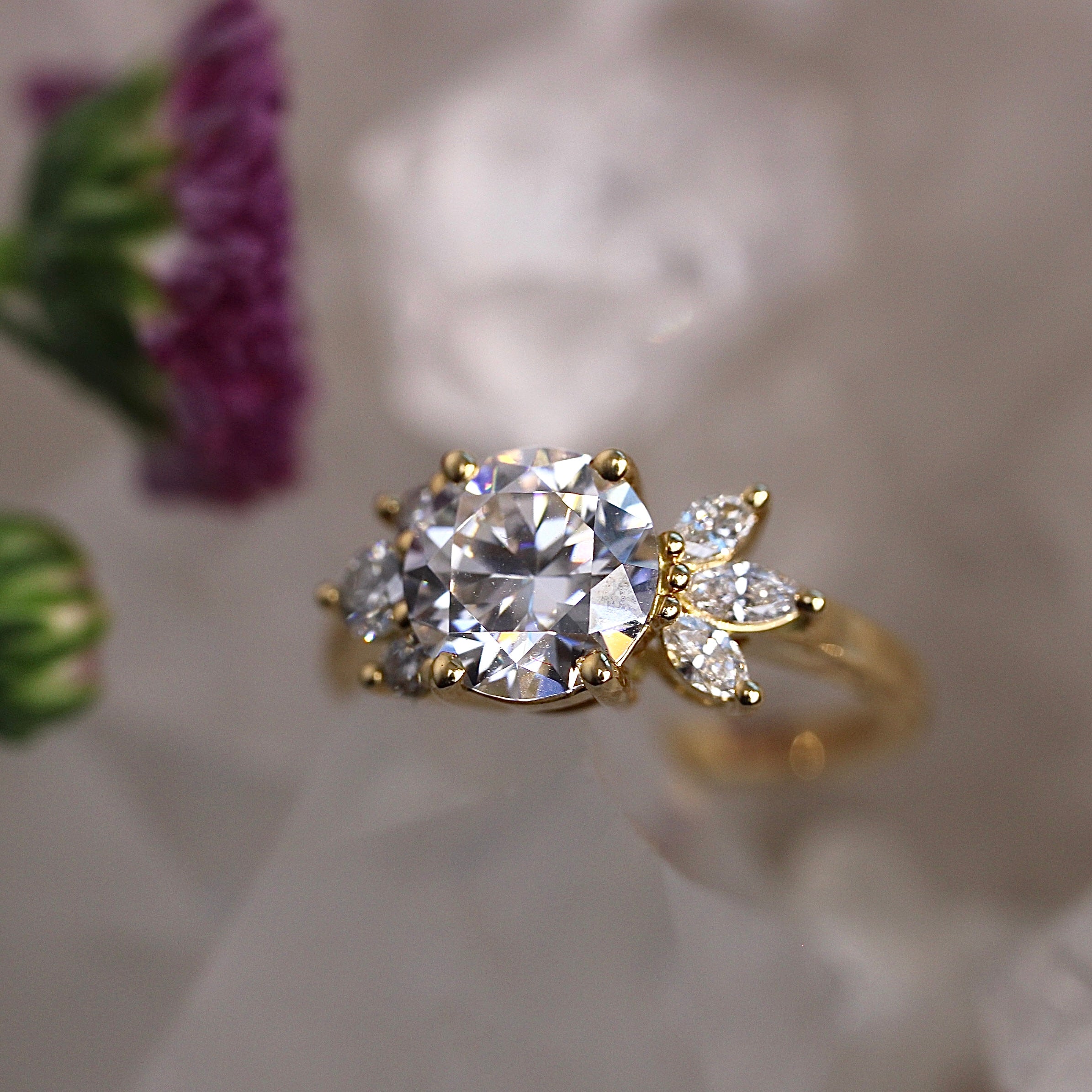 Cleo Ring - Moissanite - Yellow Gold - Ready to Ship