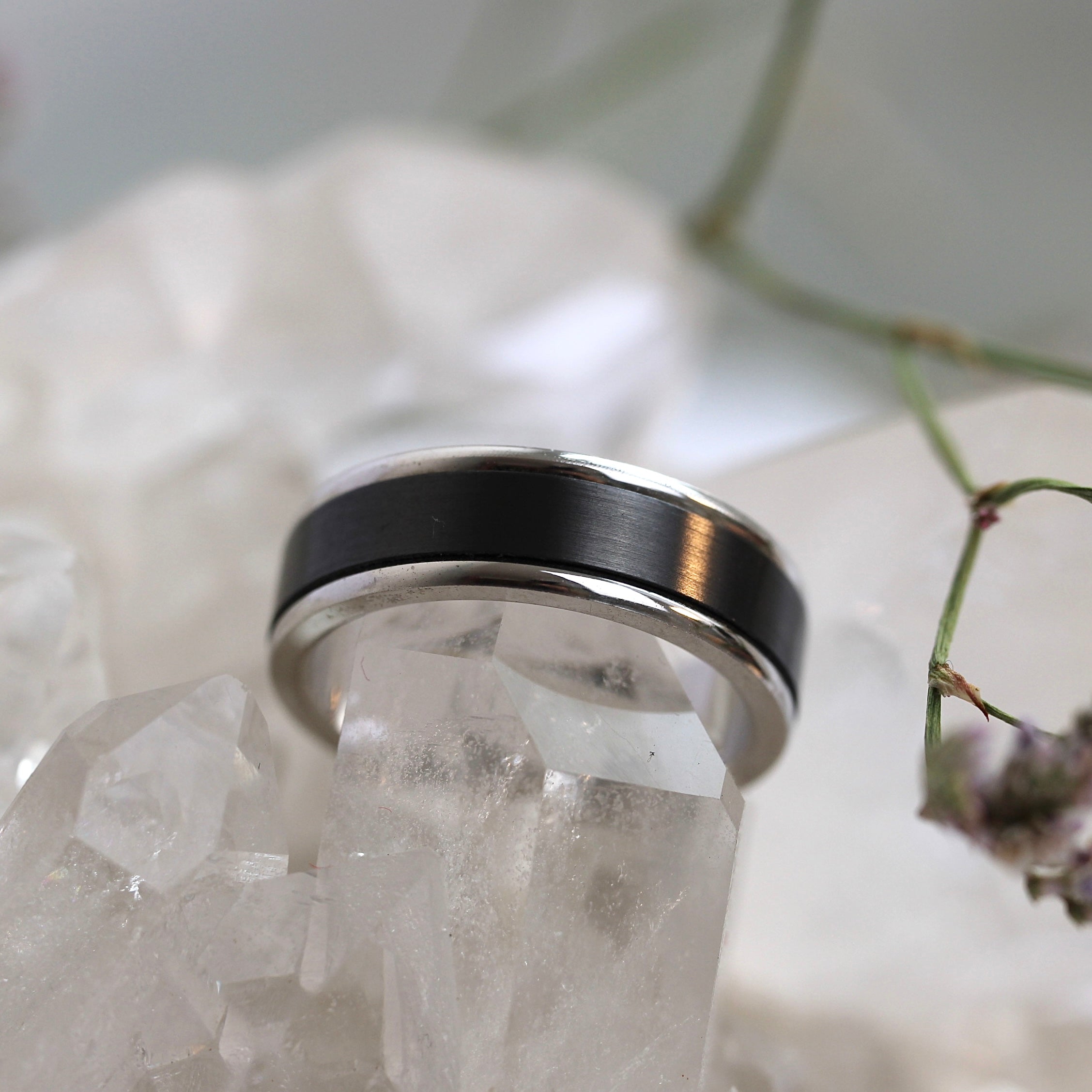 Zirconium Wedders - Silver Lined Band - Ready to Ship
