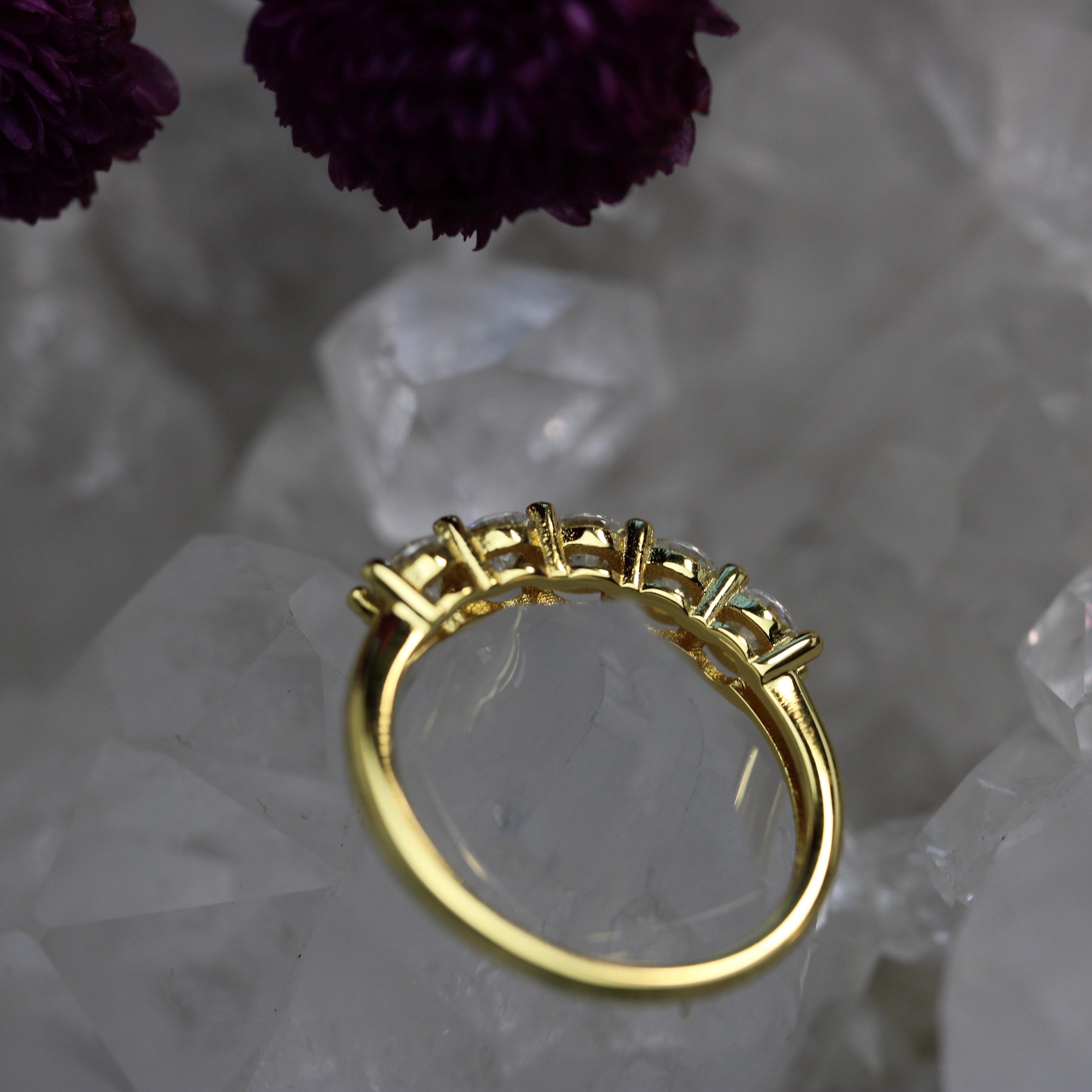 SALE - 925 - Moissanite Pinpoint Stacker - Size P 1/2