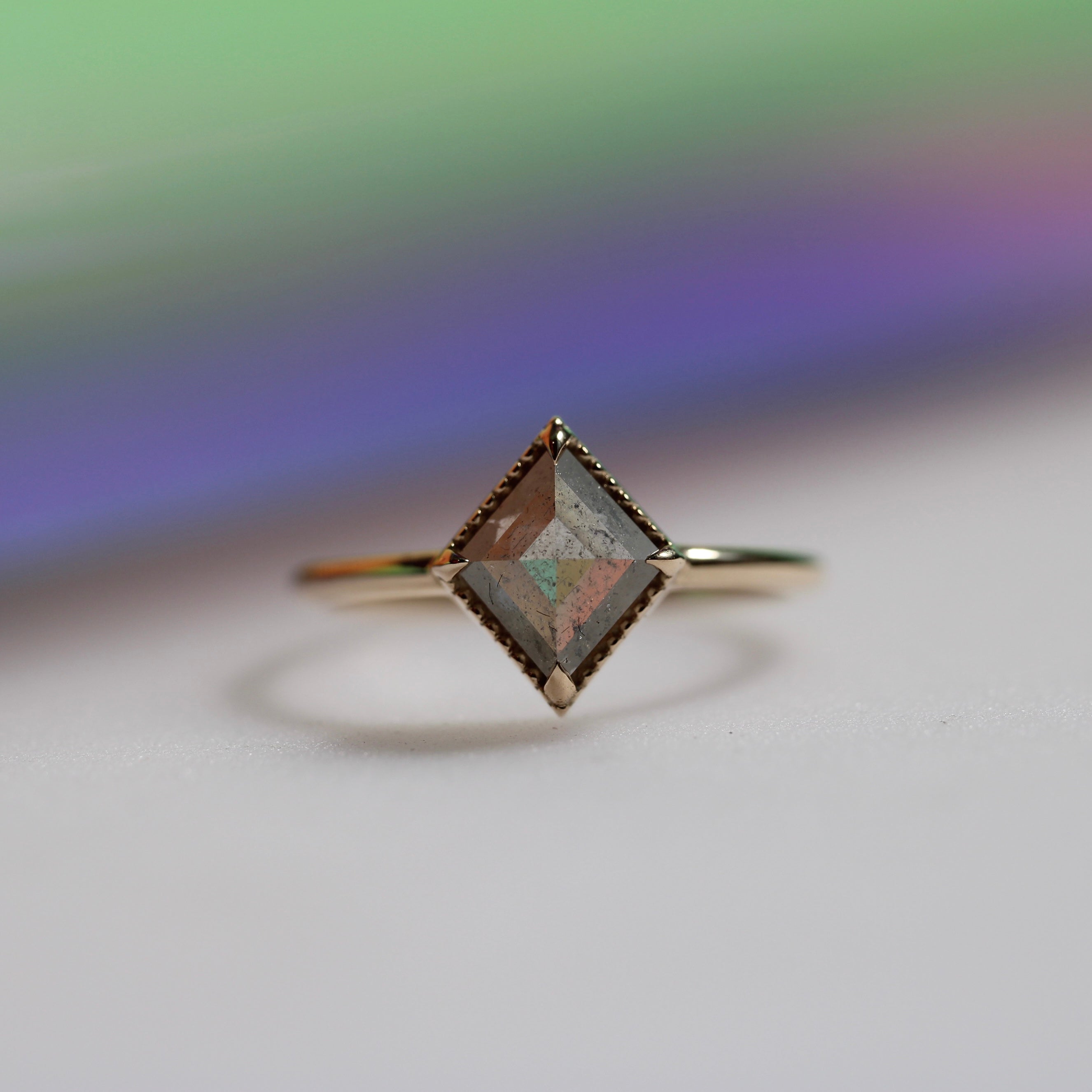 Bespoke - .91CT Kite Art Deco Solitaire - Yellow Gold