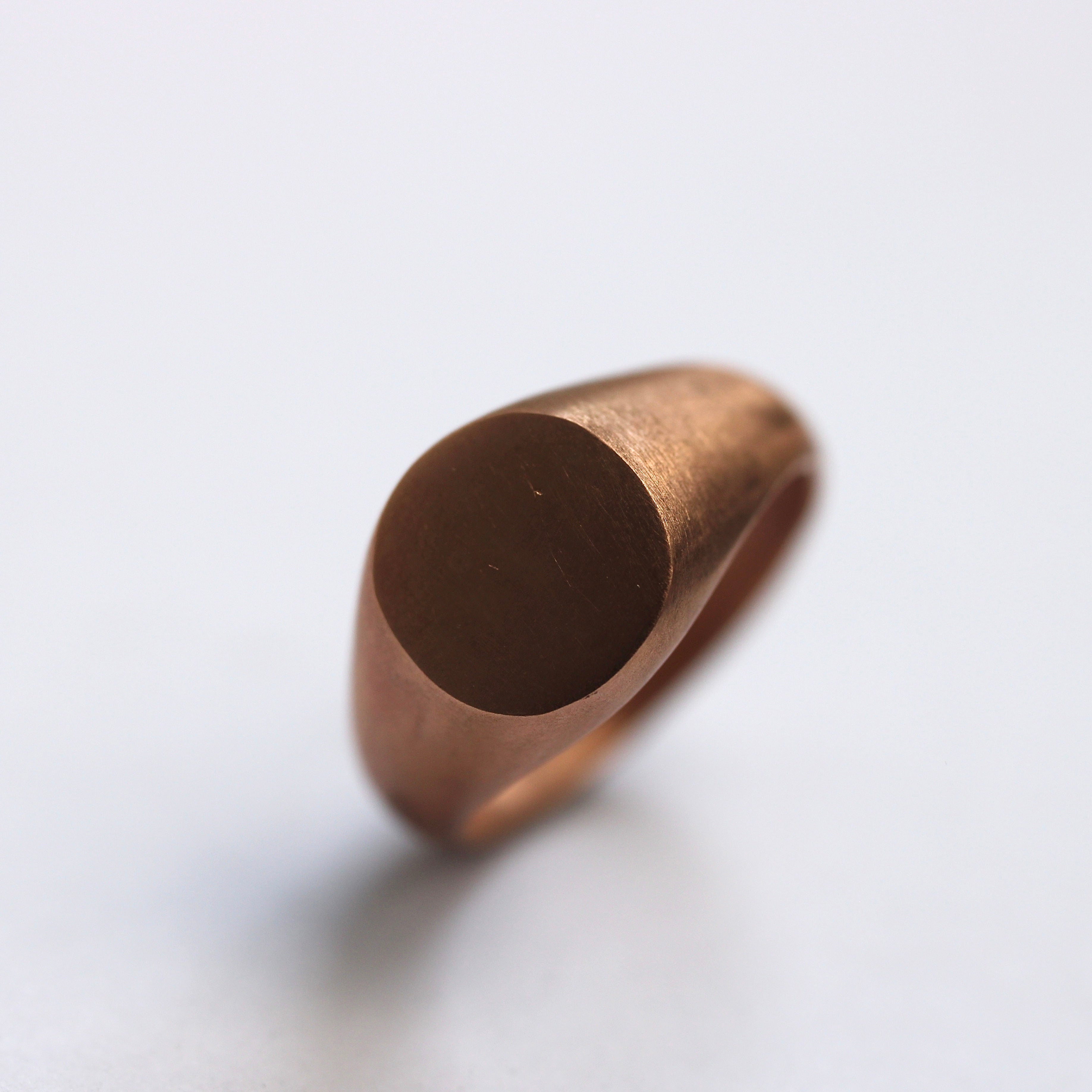 $ALE - Round Signet (Brushed finish) - 9ct Rose Gold - Size N & 1/2 *imperfect