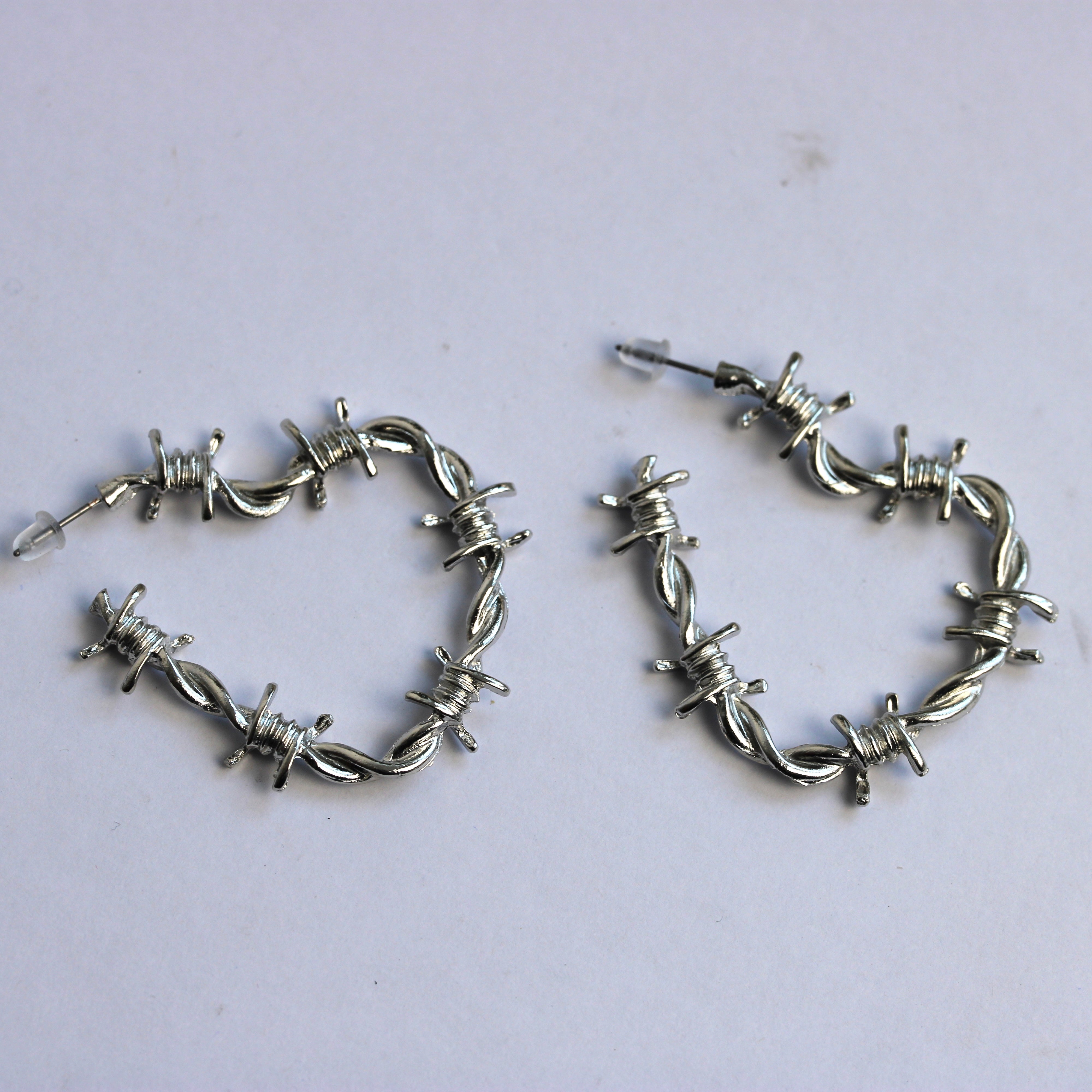 JULY SALE - Barbed Wire Heart Earrings