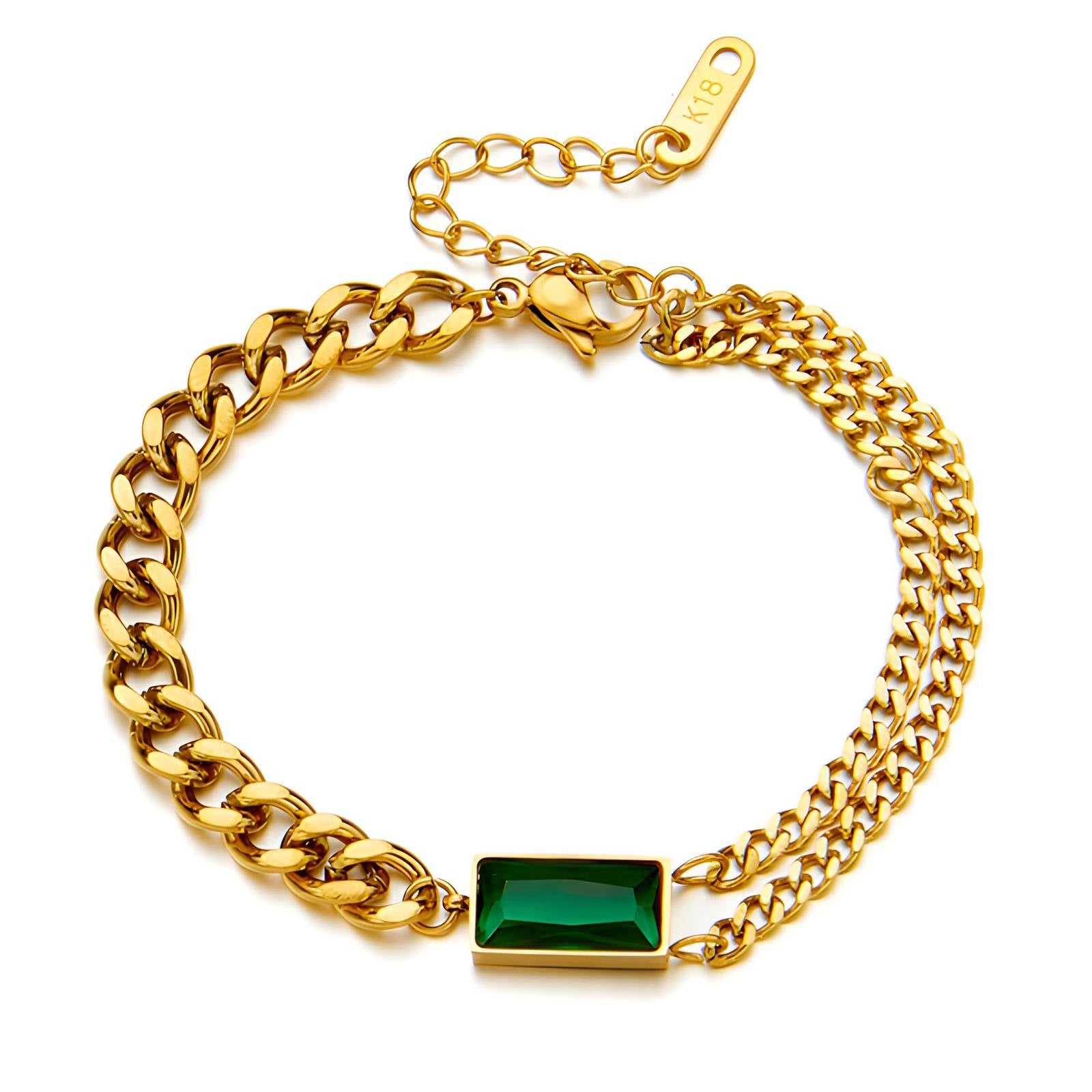 Summer ~ Double Chain Emerald Bracelet