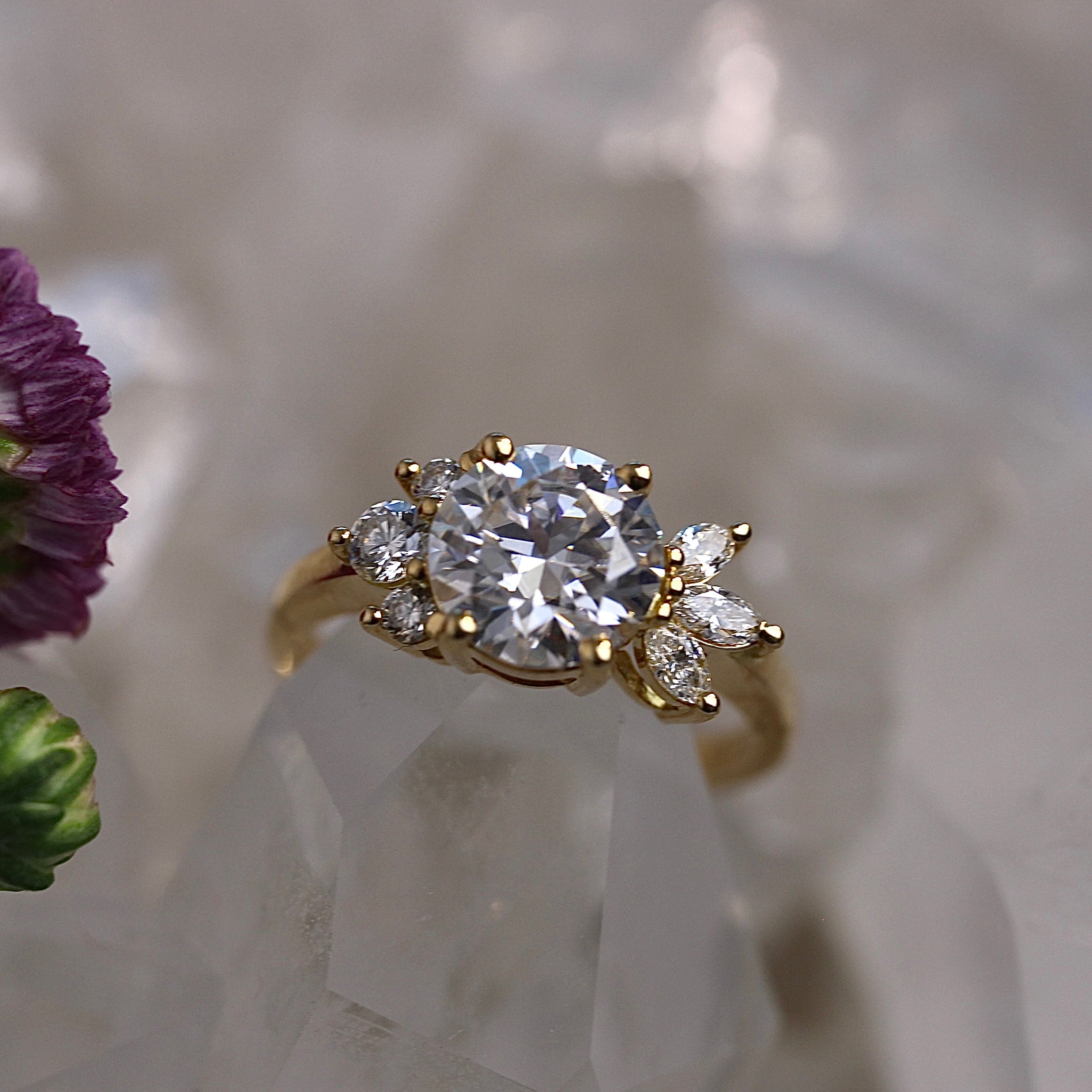 Cleo Ring - Moissanite - Yellow Gold - Ready to Ship