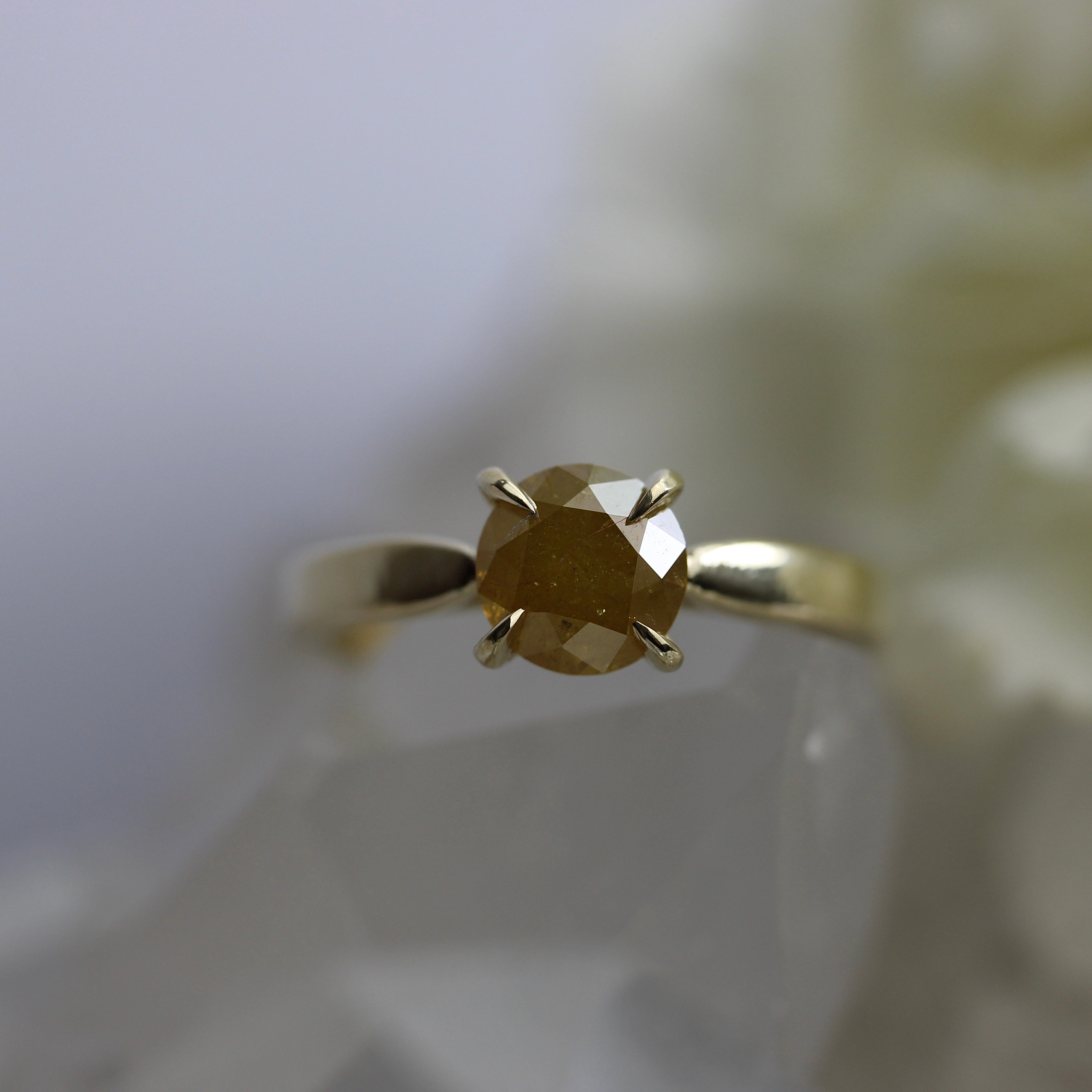 $ALE - 1.4CT - Yellow Diamond Lily Solitaire - SIZE N