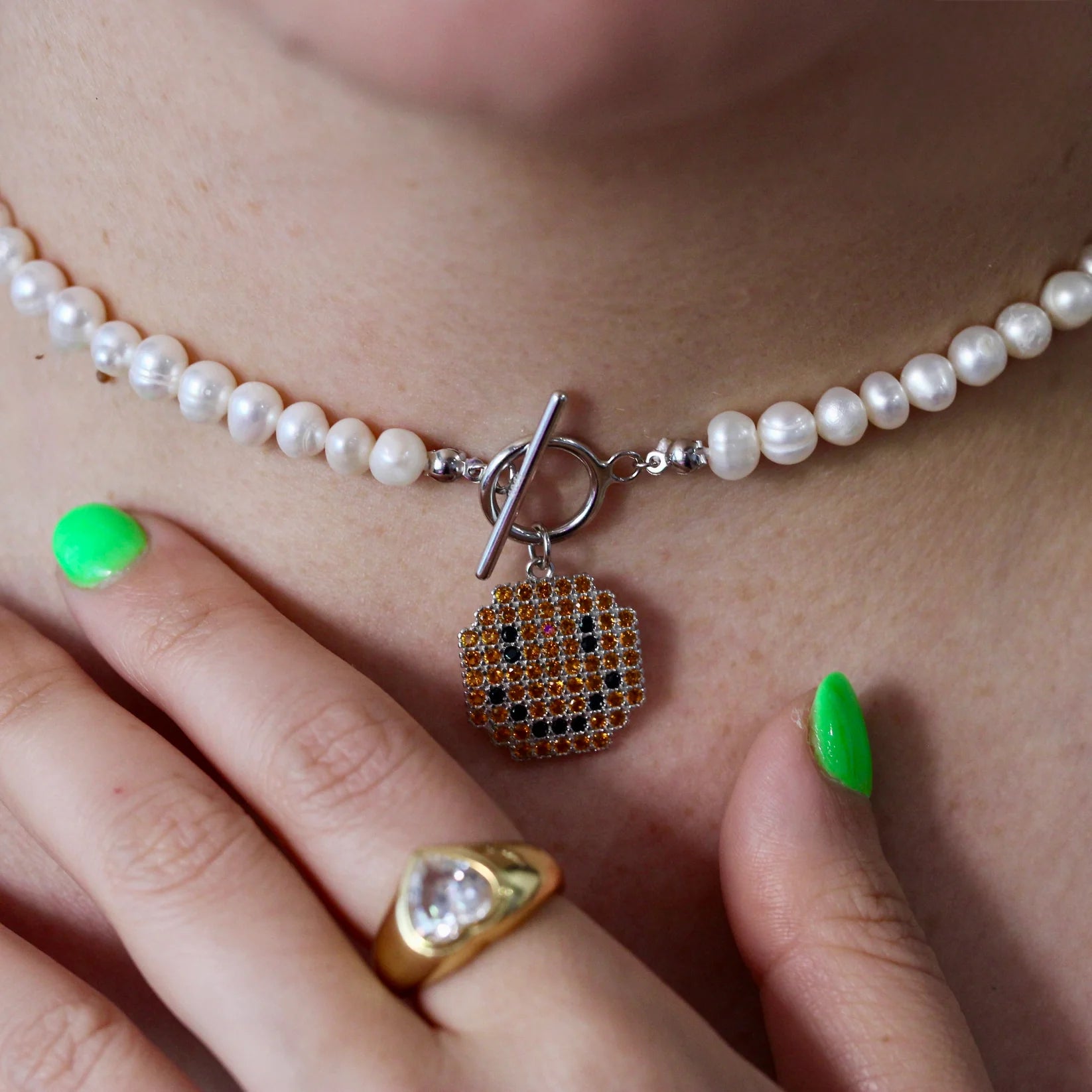 JULY SALE ~ Smiley Pearl Necklace
