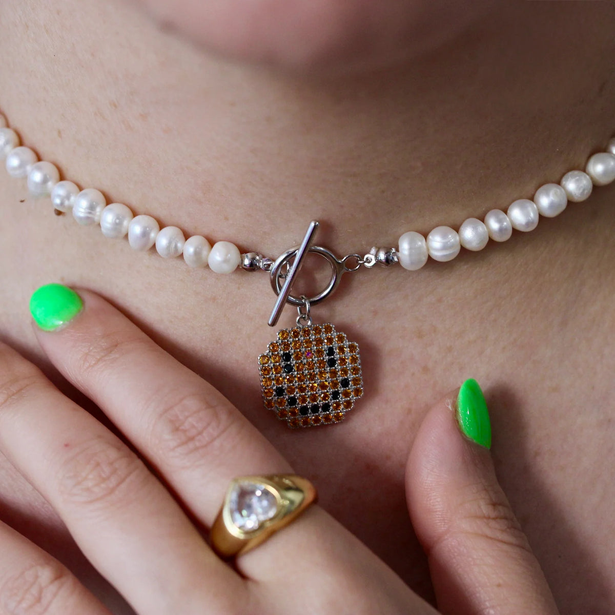 JULY SALE ~ Smiley Pearl Necklace – WINDFALL JEWELLERY