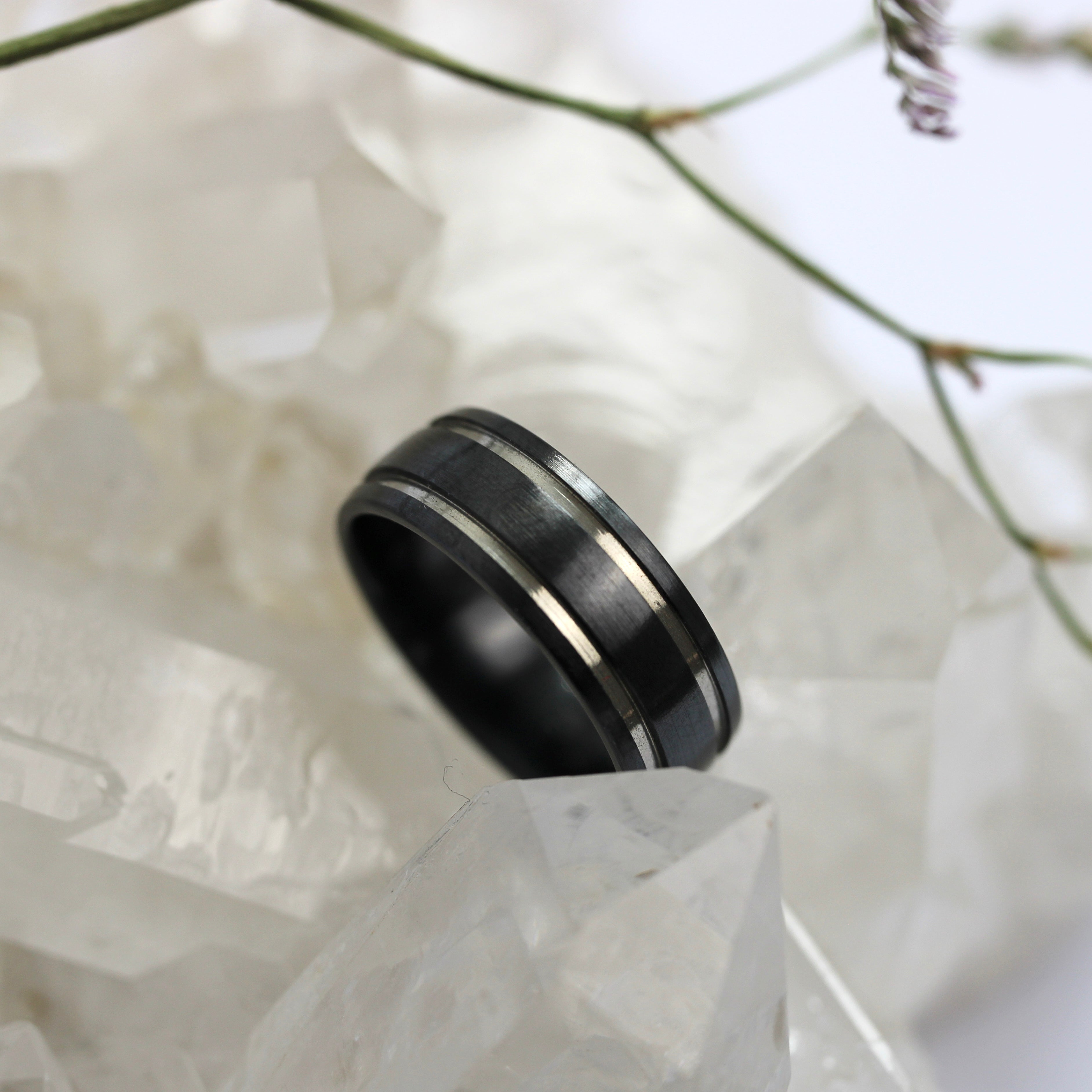 Zirconium - Two Lined Wedder - Ready to Ship