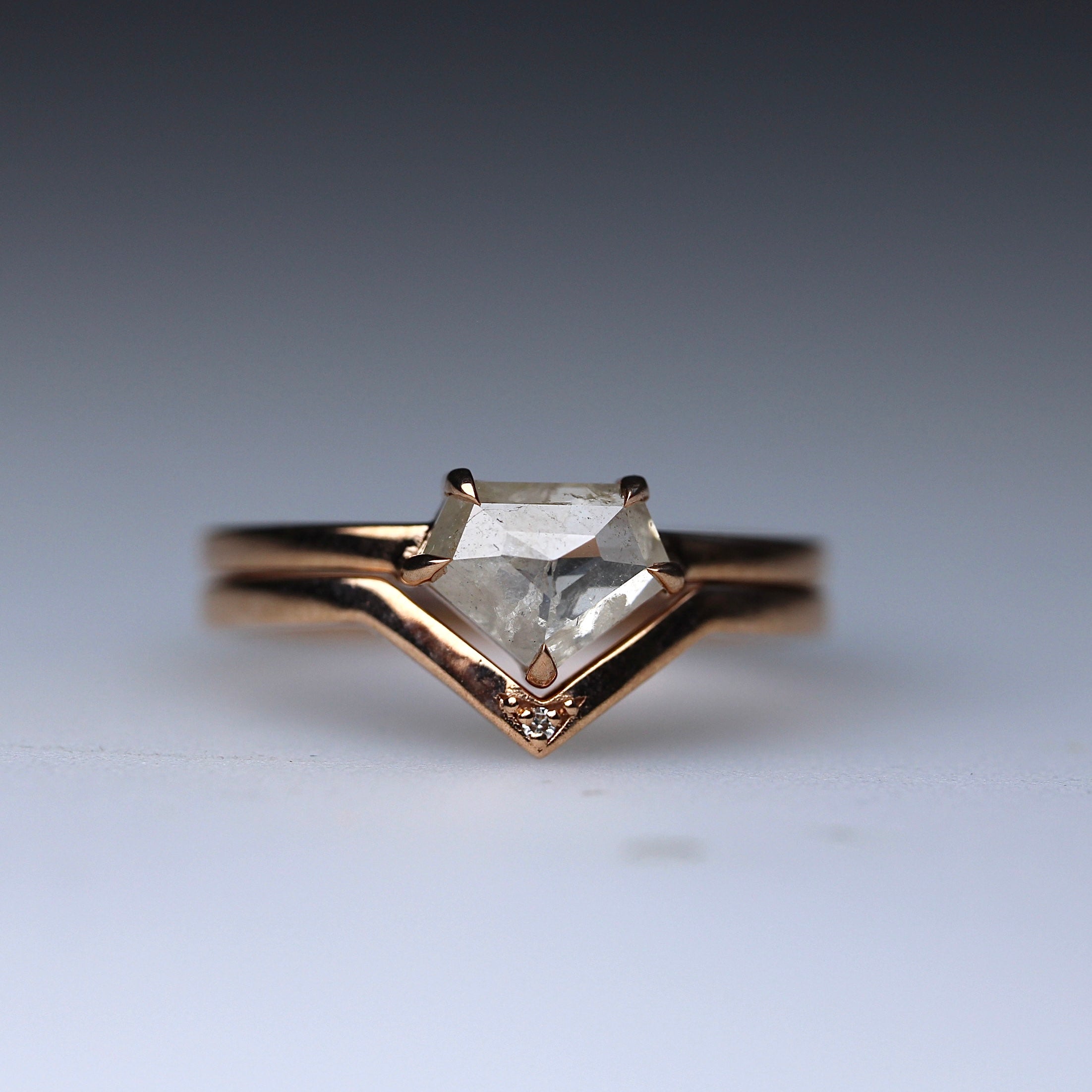 Bespoke - Hexagon Salt + Pepper Set - Rose Gold