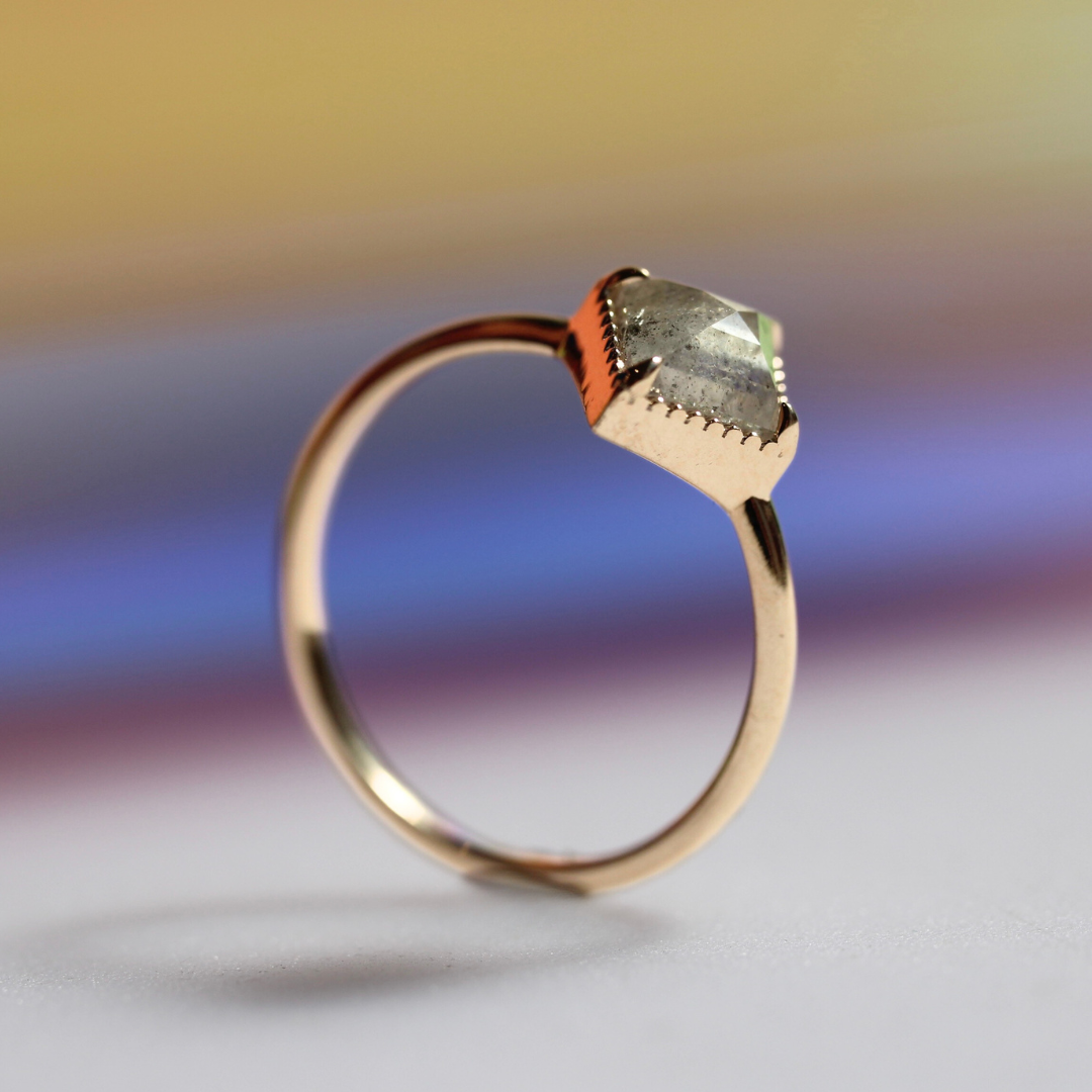 Bespoke - .91CT Kite Art Deco Solitaire - Yellow Gold