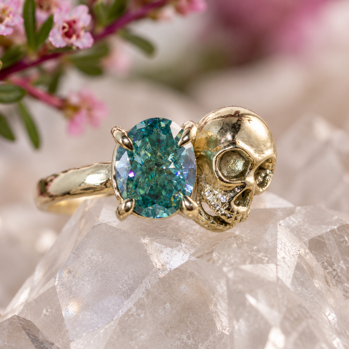The Bitter End Ring - Green Moissanite - Ready to Ship
