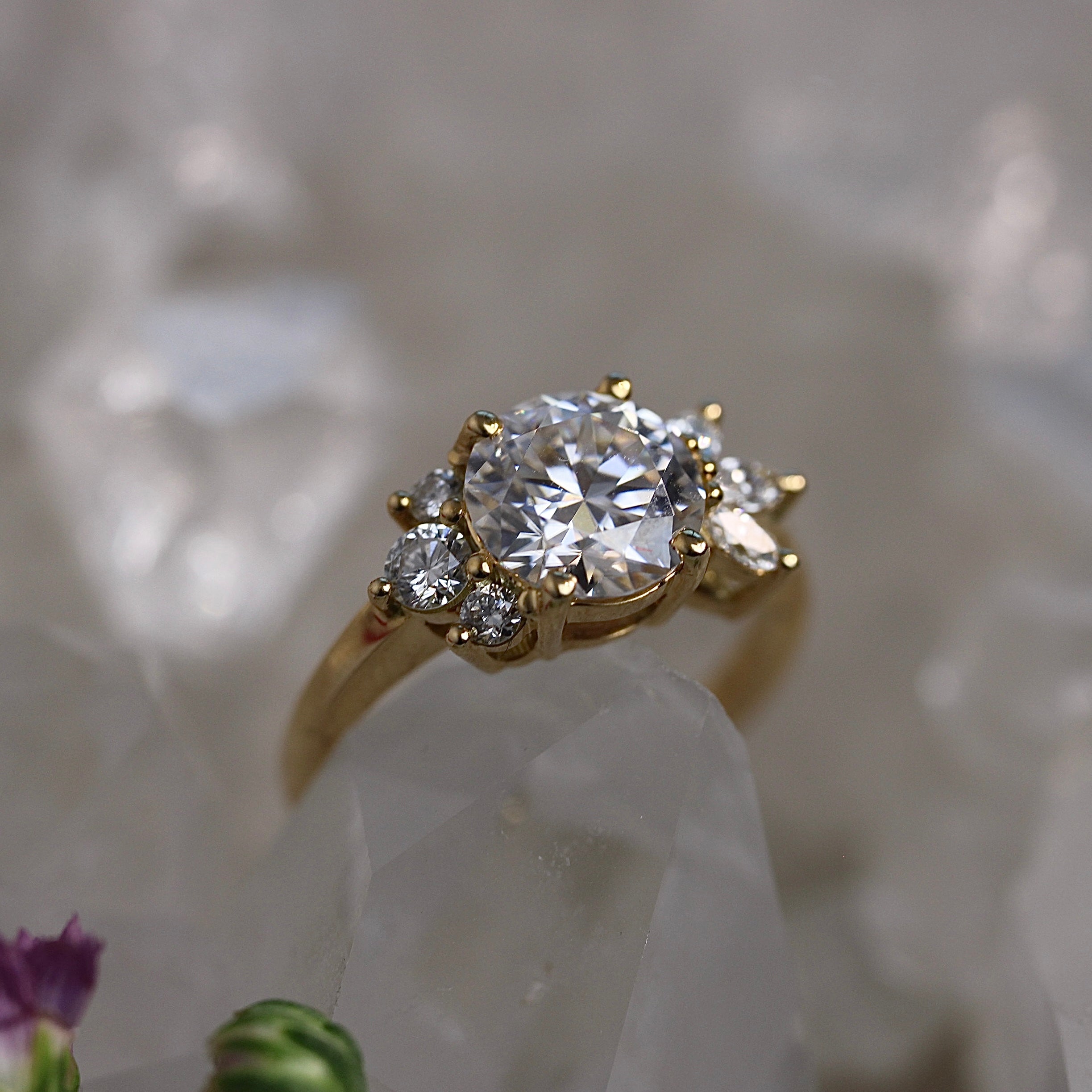 Cleo Ring - Moissanite - Yellow Gold - Ready to Ship