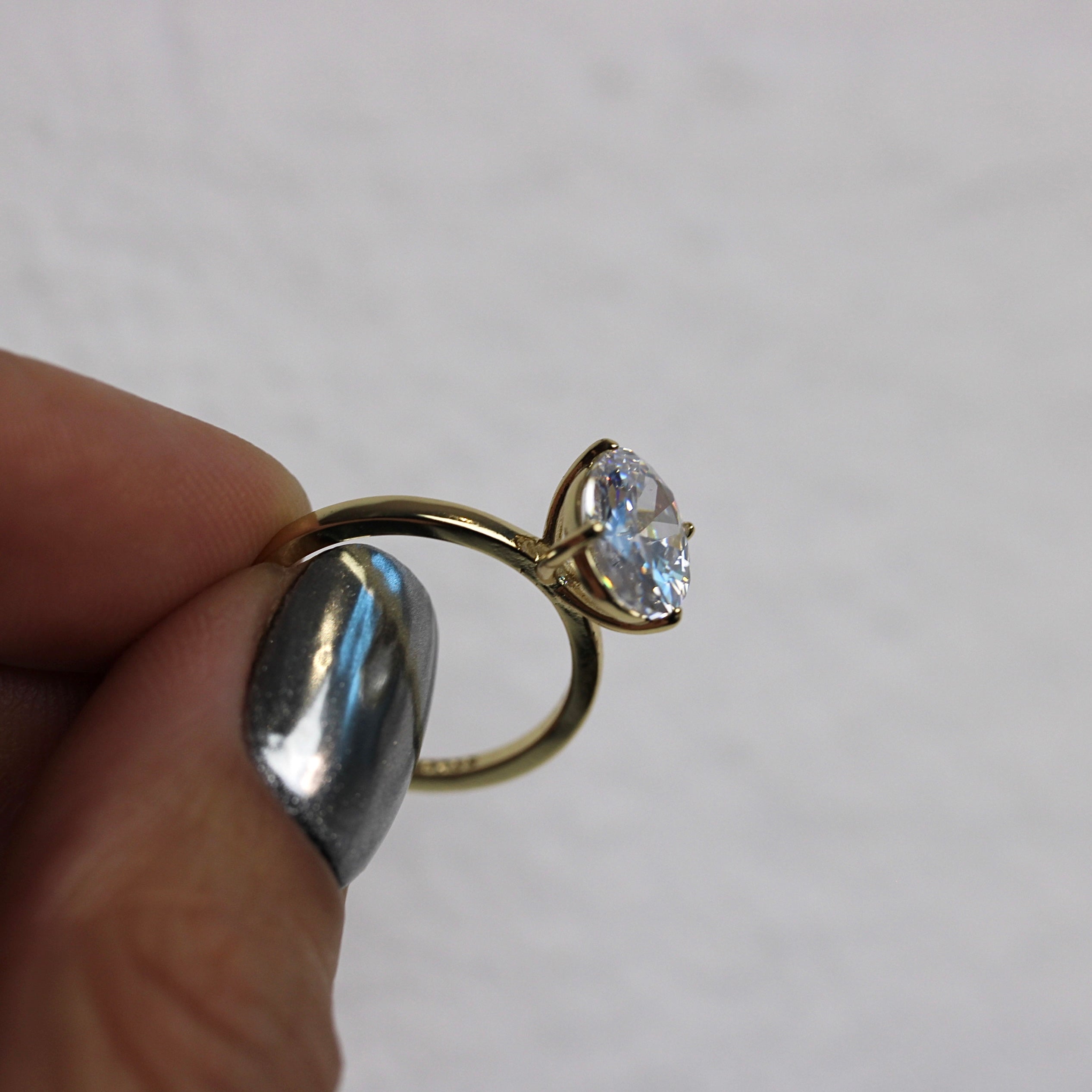 SALE - 2CT Moissanite Oval Solitaire Engagement Ring - 925 Sterling Silver