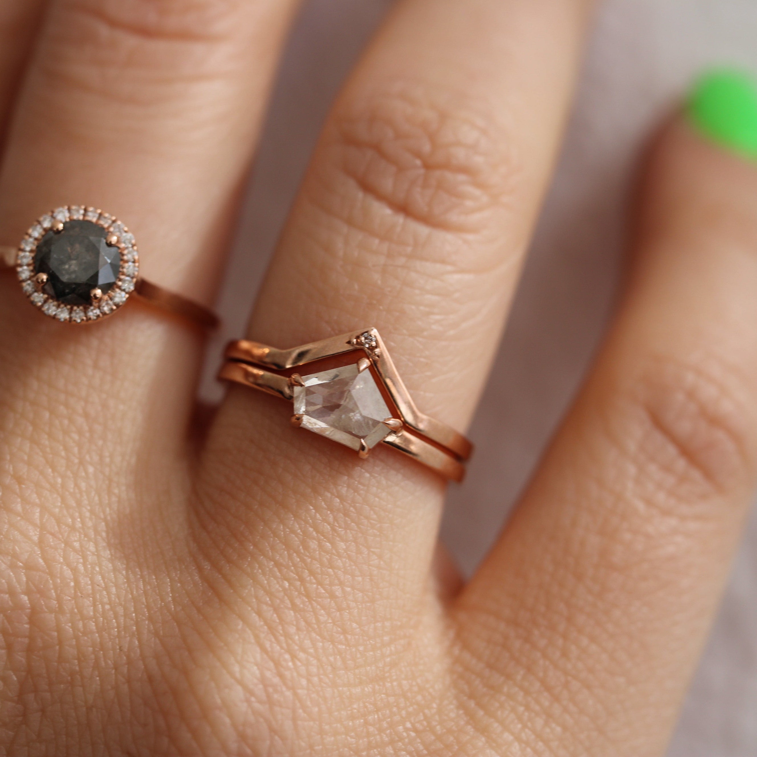 Bespoke - Hexagon Salt + Pepper Set - Rose Gold