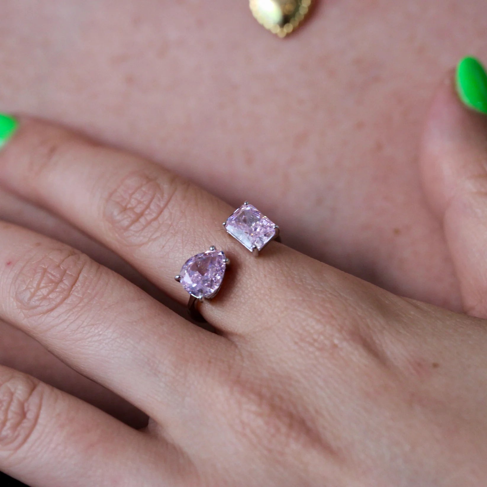 Base ~ Toi Et Moi Ring - Pink