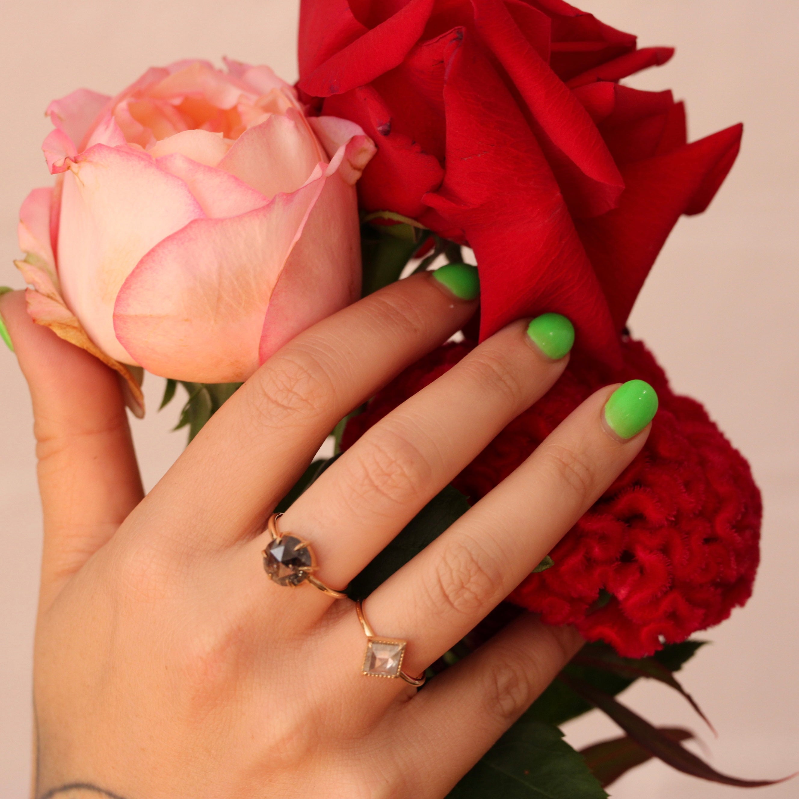 Bespoke - Huge 3.58CT Rose Cut Solitaire - Yellow Gold