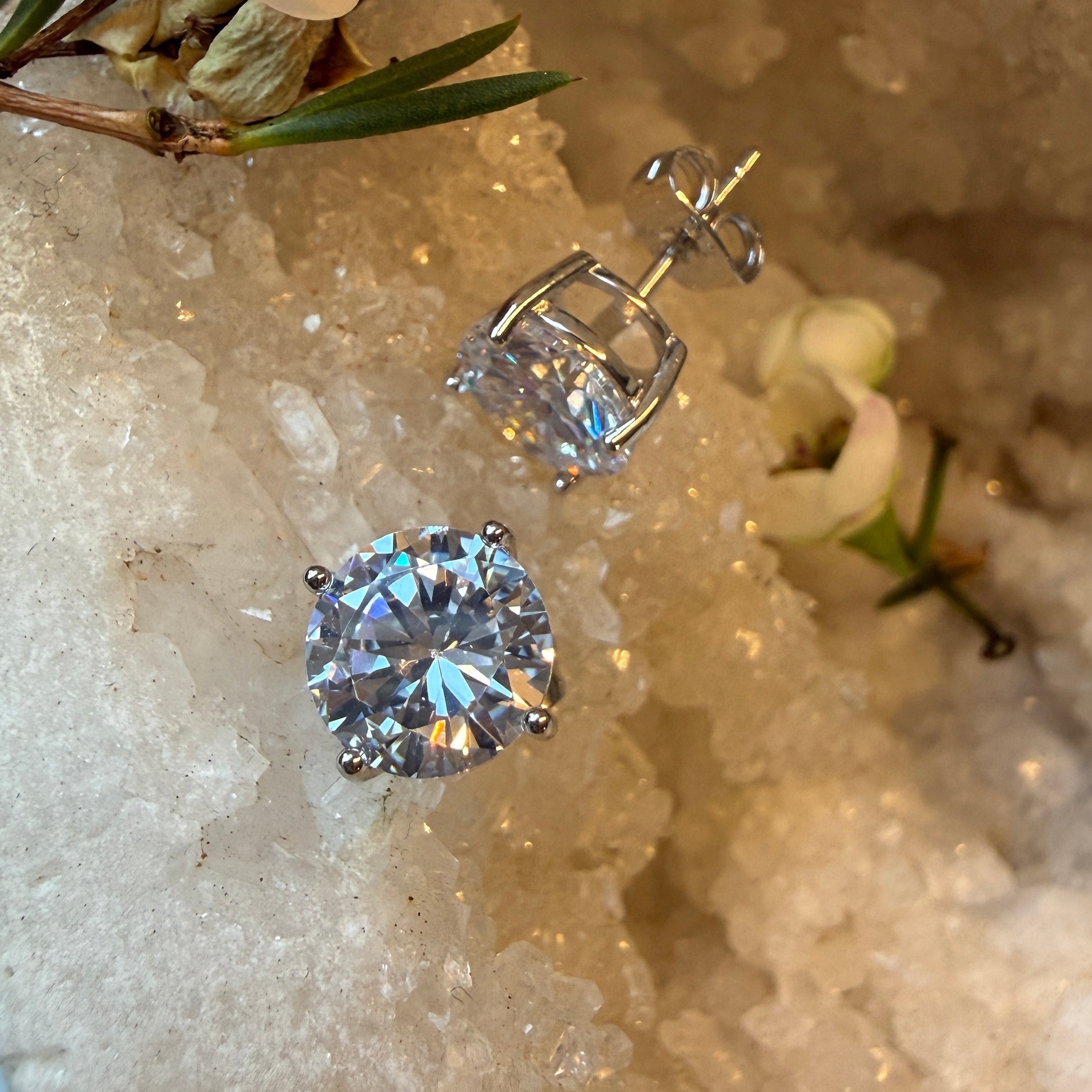 JULY SALE - 8mm CZ Stud Earrings