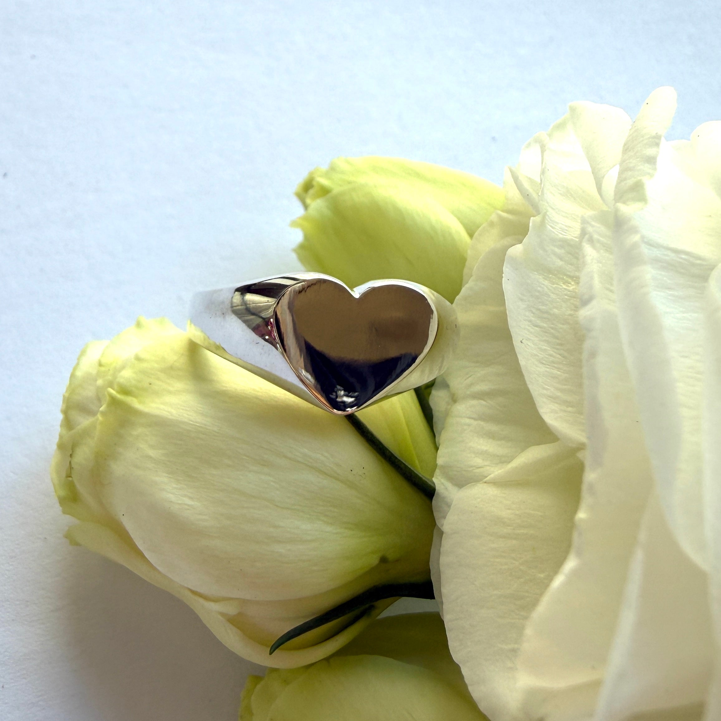JULY SALE - Heart Signet - Size 6 1/4 (M)