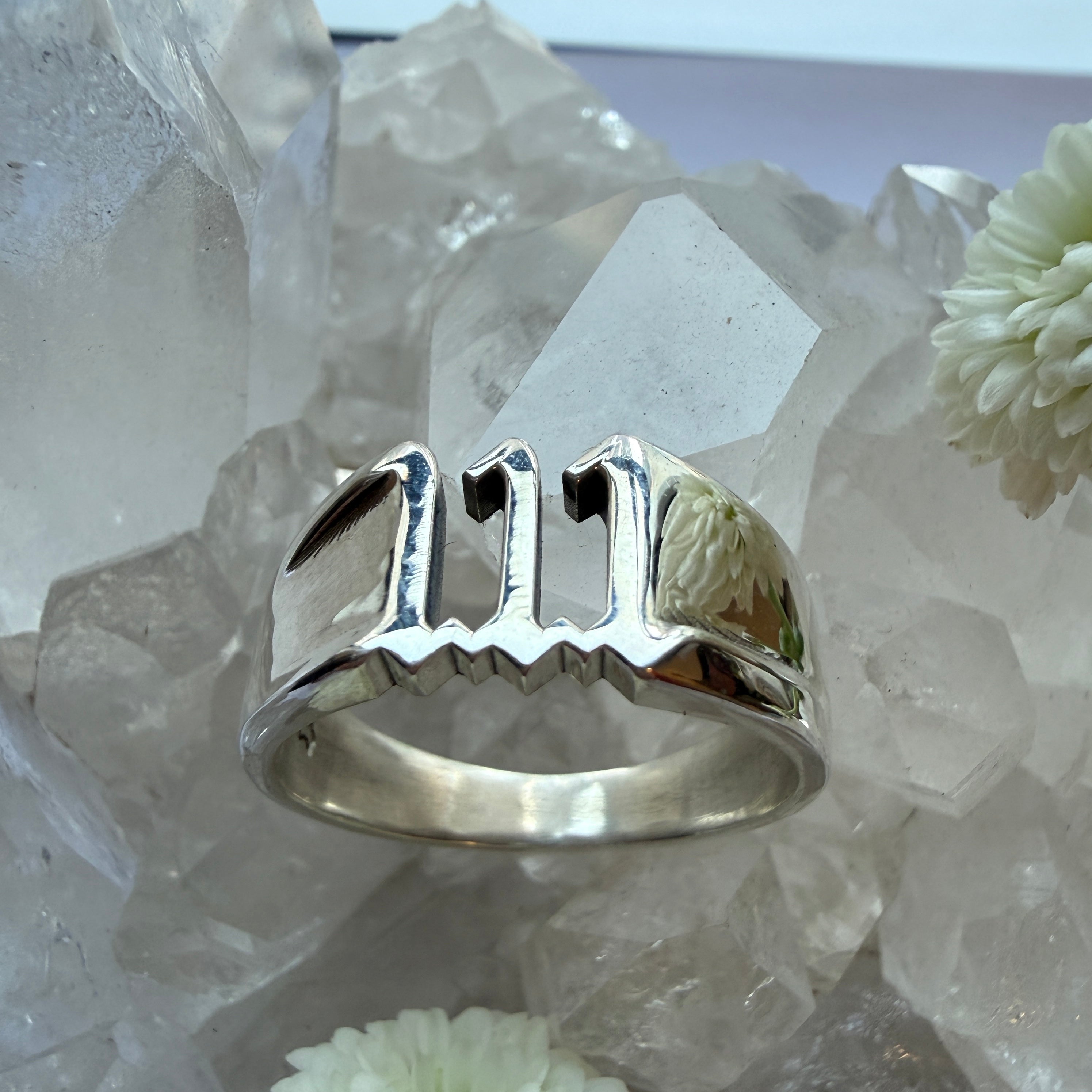 JULY SALE - Angel Numbers Signet - 111 - Size 11 3/4 (X)
