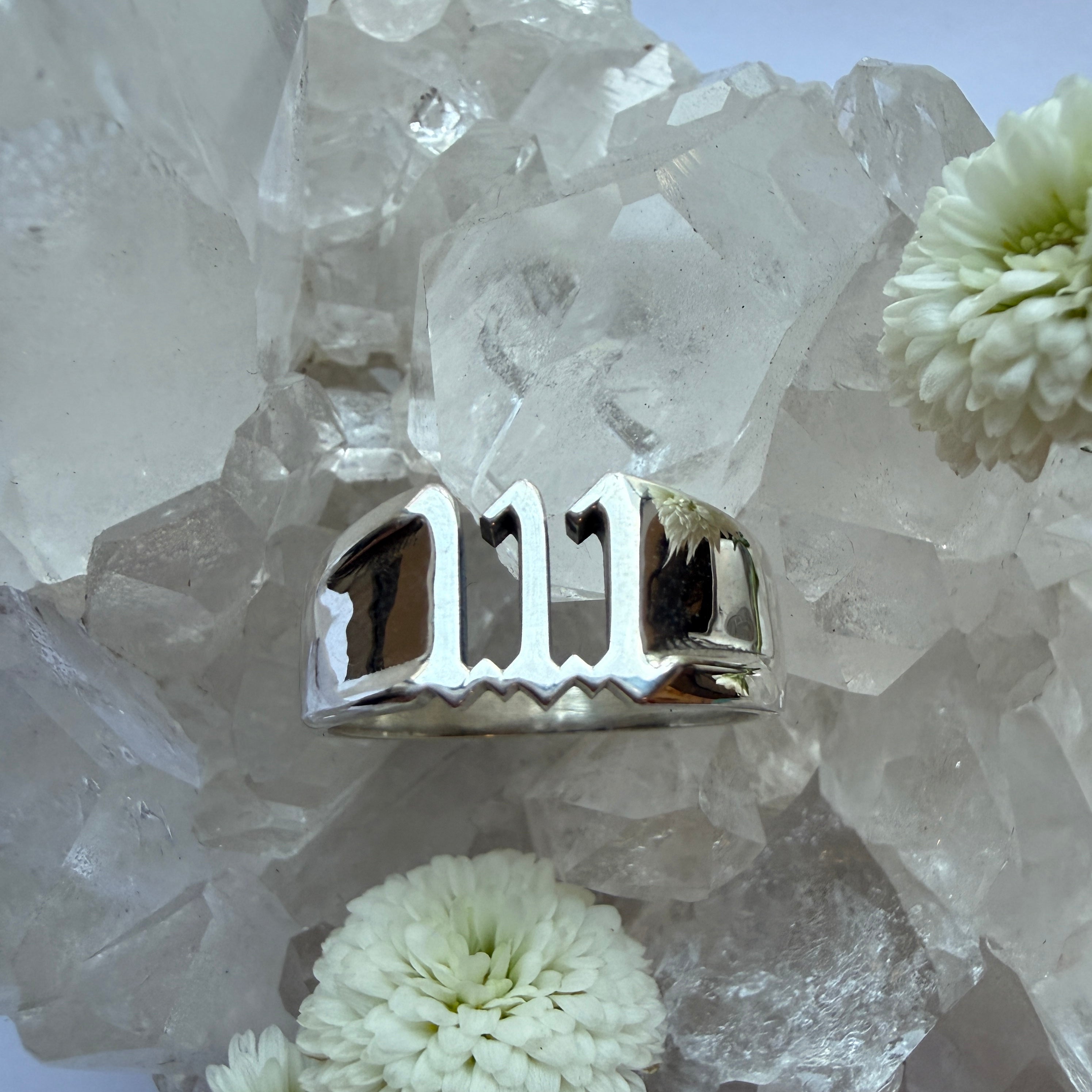 JULY SALE - Angel Numbers Signet - 111 - Size 11 3/4 (X)
