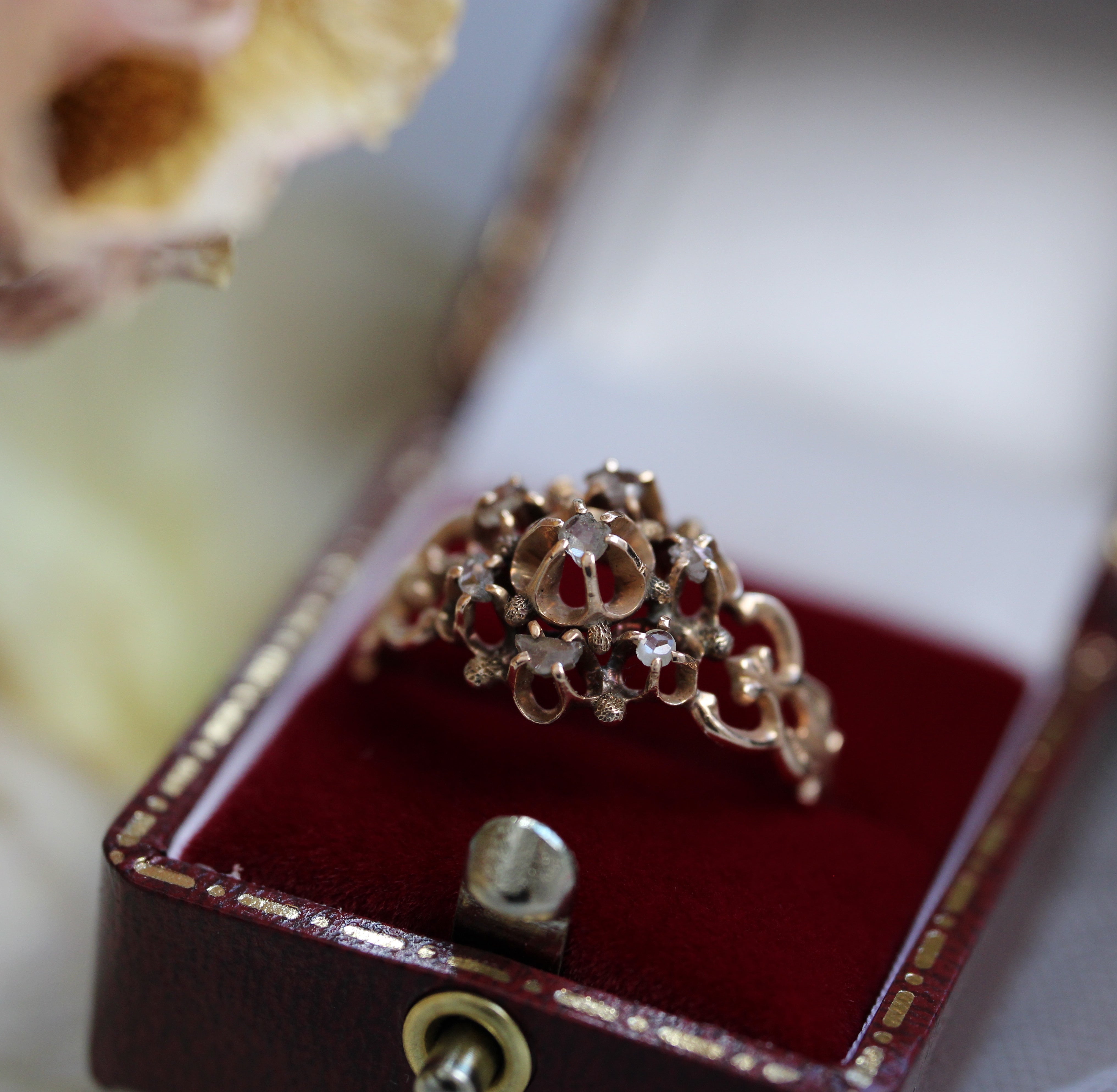 Vintage Bijoux - Antique Italian Diamond Cluster Ring - Circa 1880s