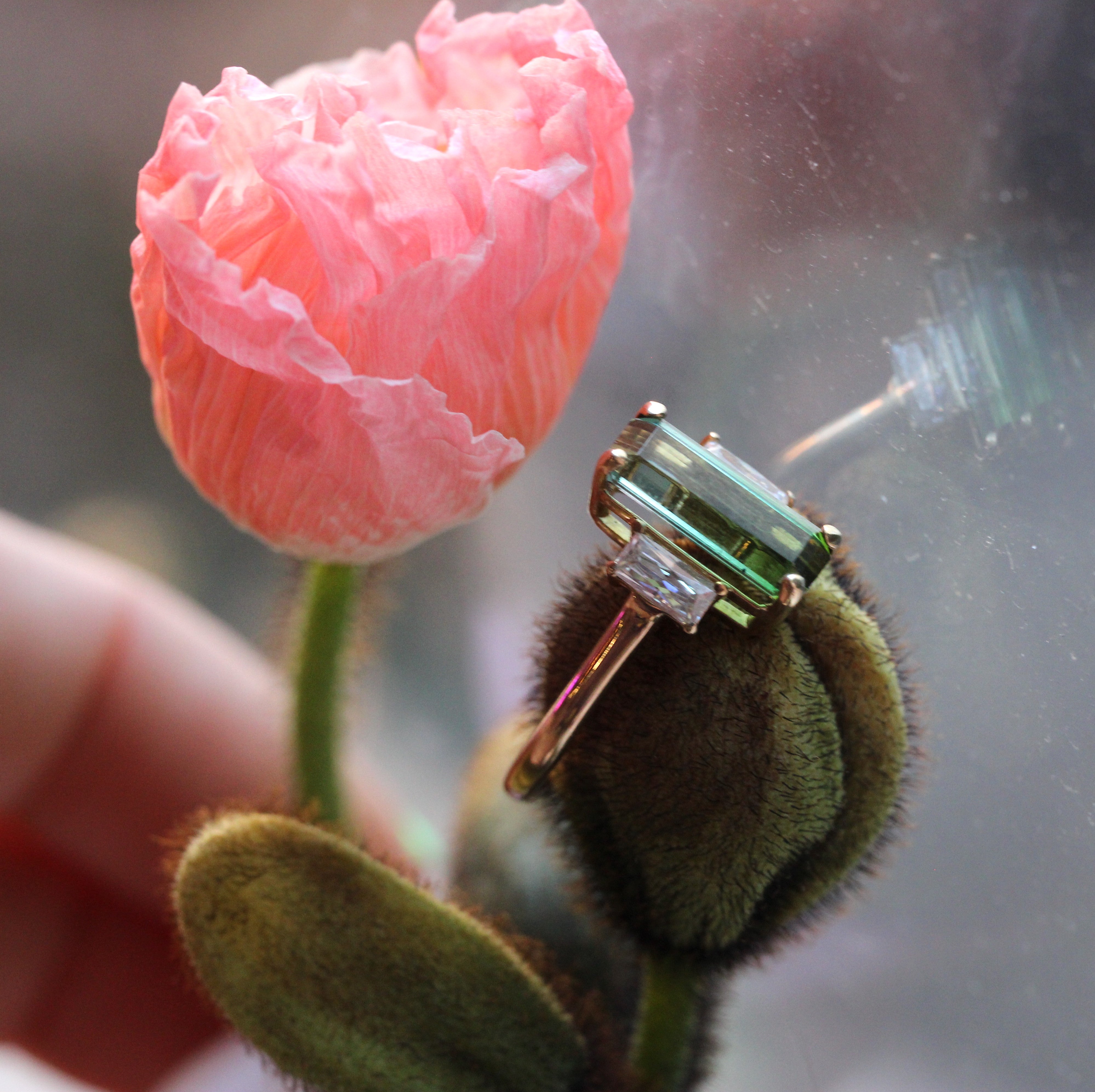 $ALE - 2CT Tourmaline Trinity Ring - Ready to Ship