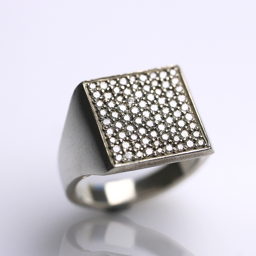 SALE - Iced Out Square Signet