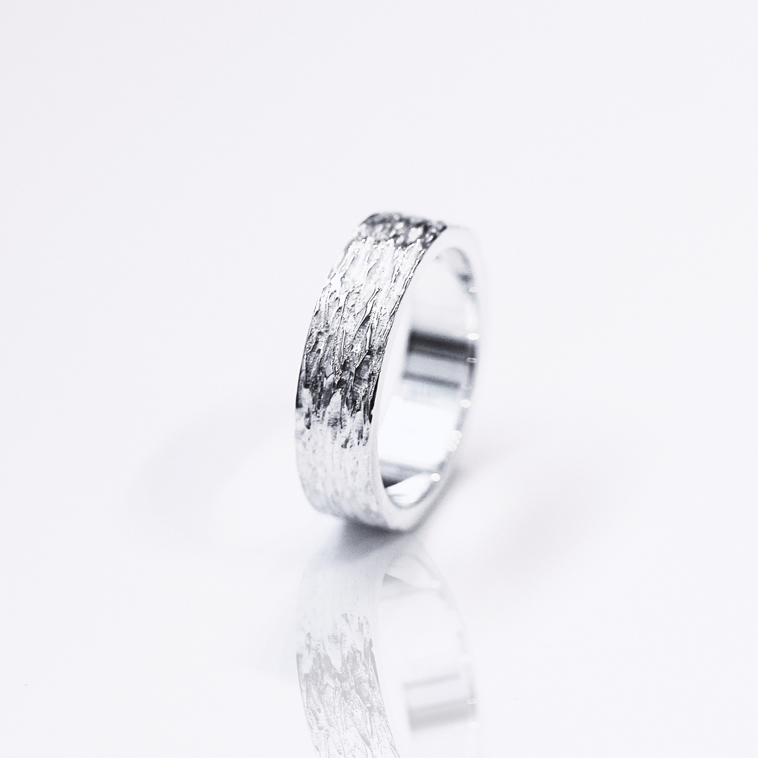 Meteor textured Finish mens wedding ring