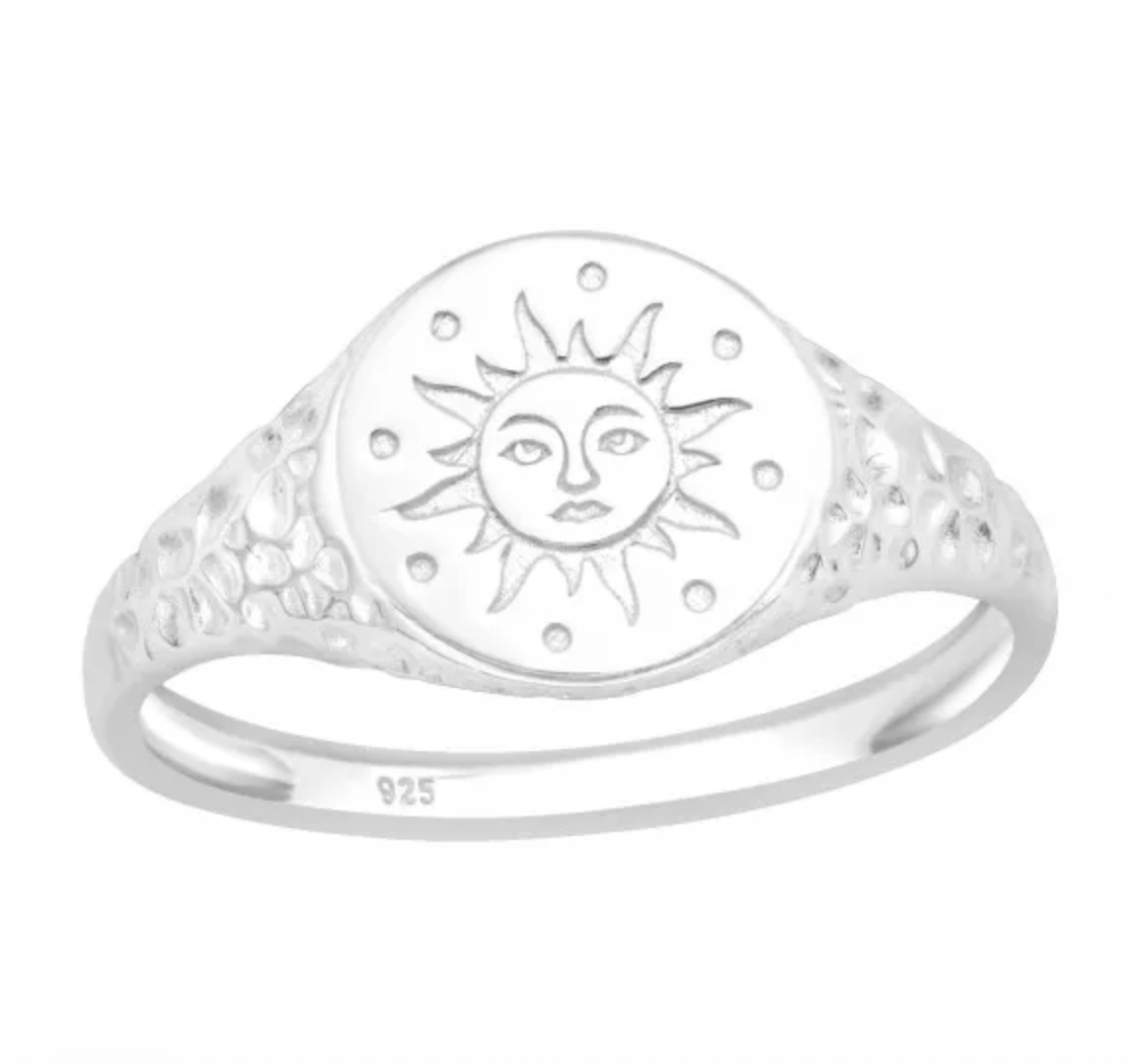 Sun Signet Ring - Silver