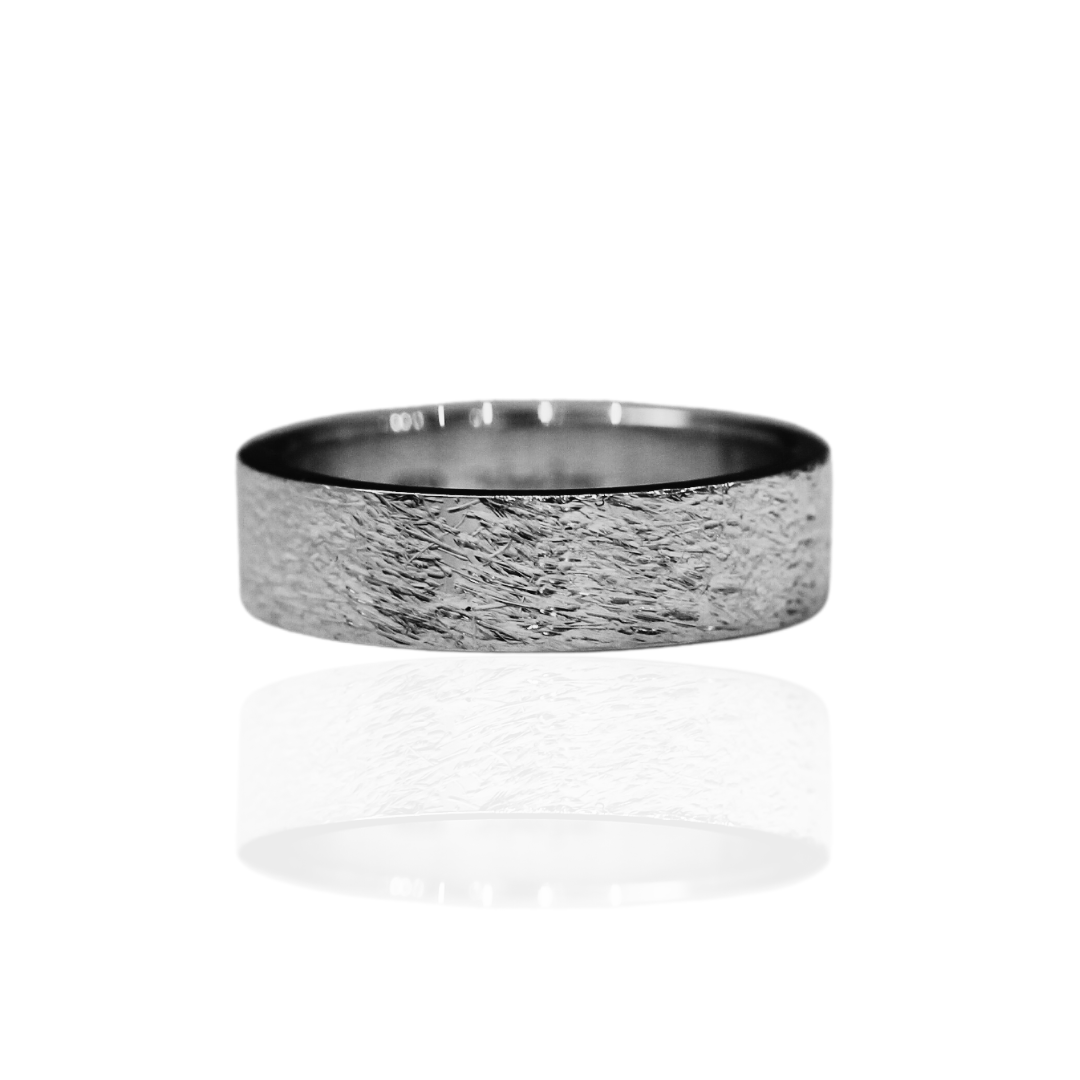 SALE - Stone Finish Band - Sterling Silver
