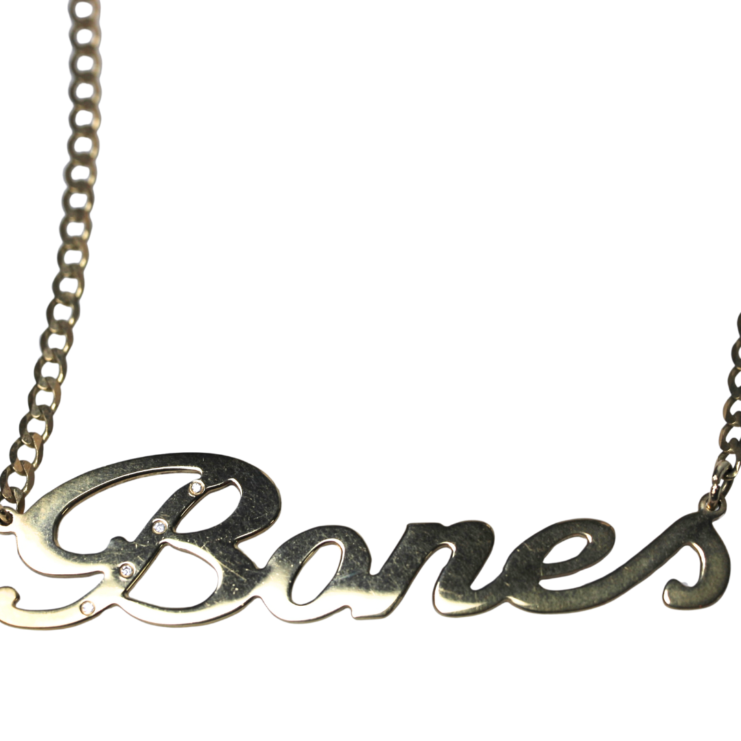 JULY SALE - Bones Necklace - 9CT Yellow Gold