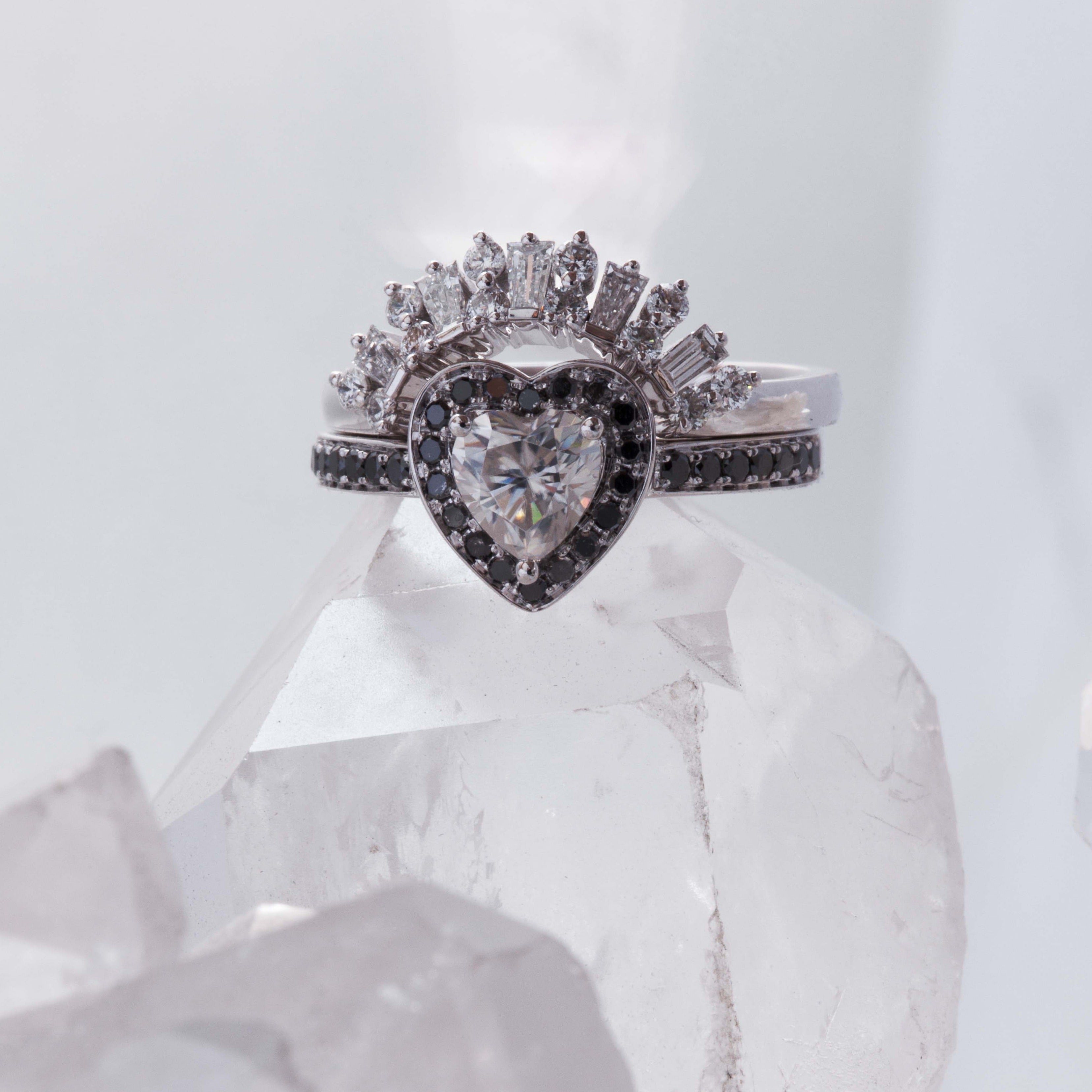 Crown Stacker - White Gold - Ready to Ship