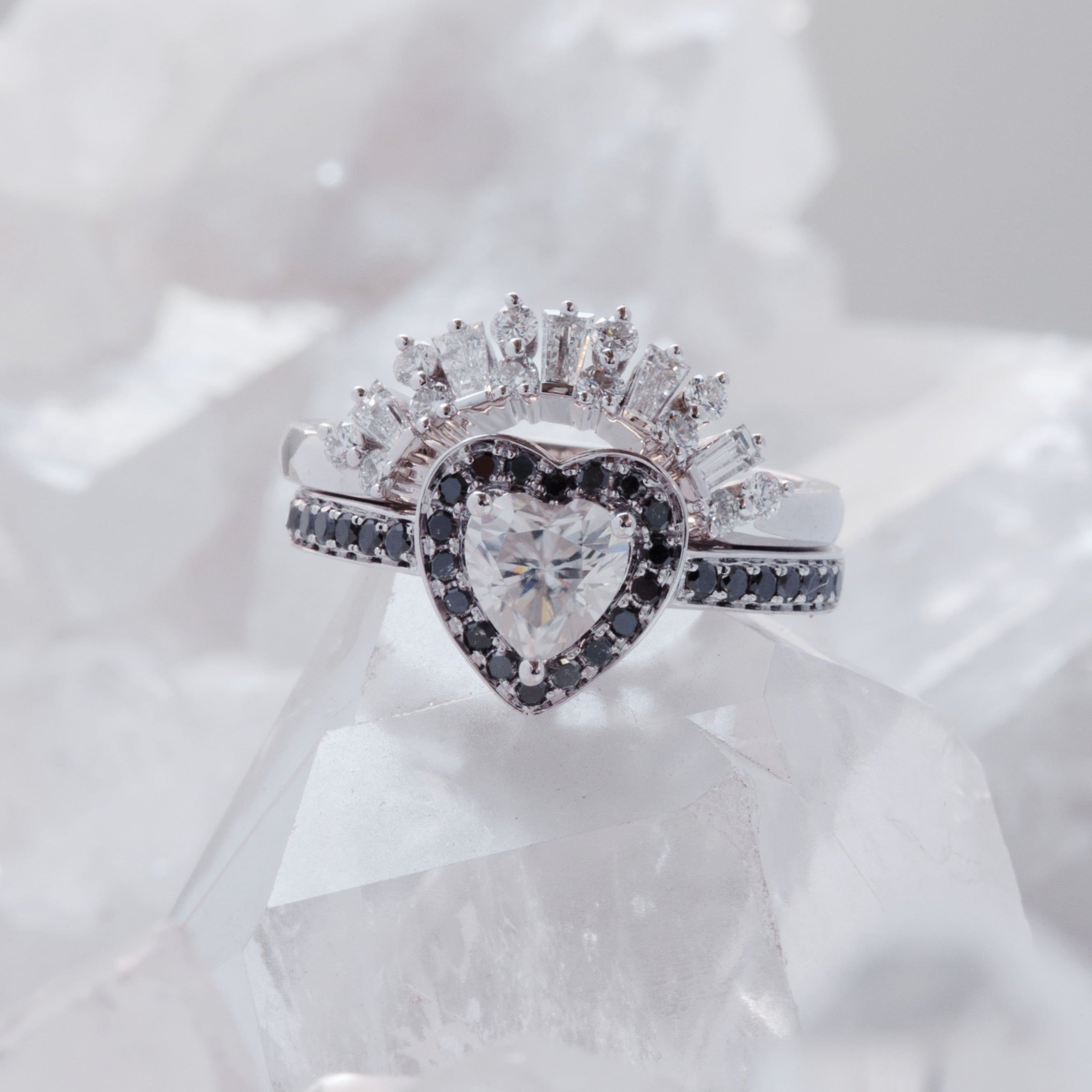 Crown Stacker - White Gold - Ready to Ship