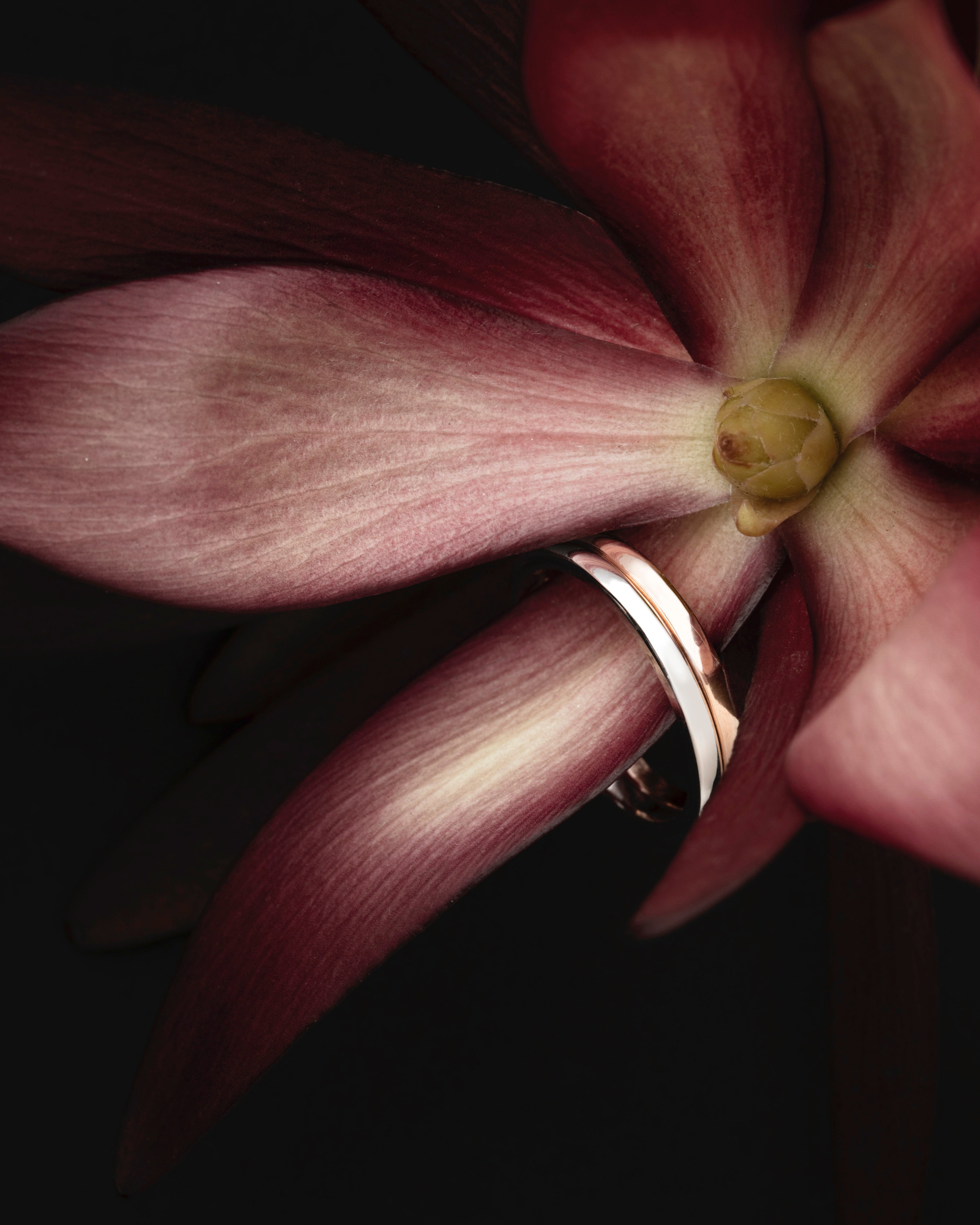 SALE - Toi Et Moi #3 - Garnet & Moissanite - Size P 1/2