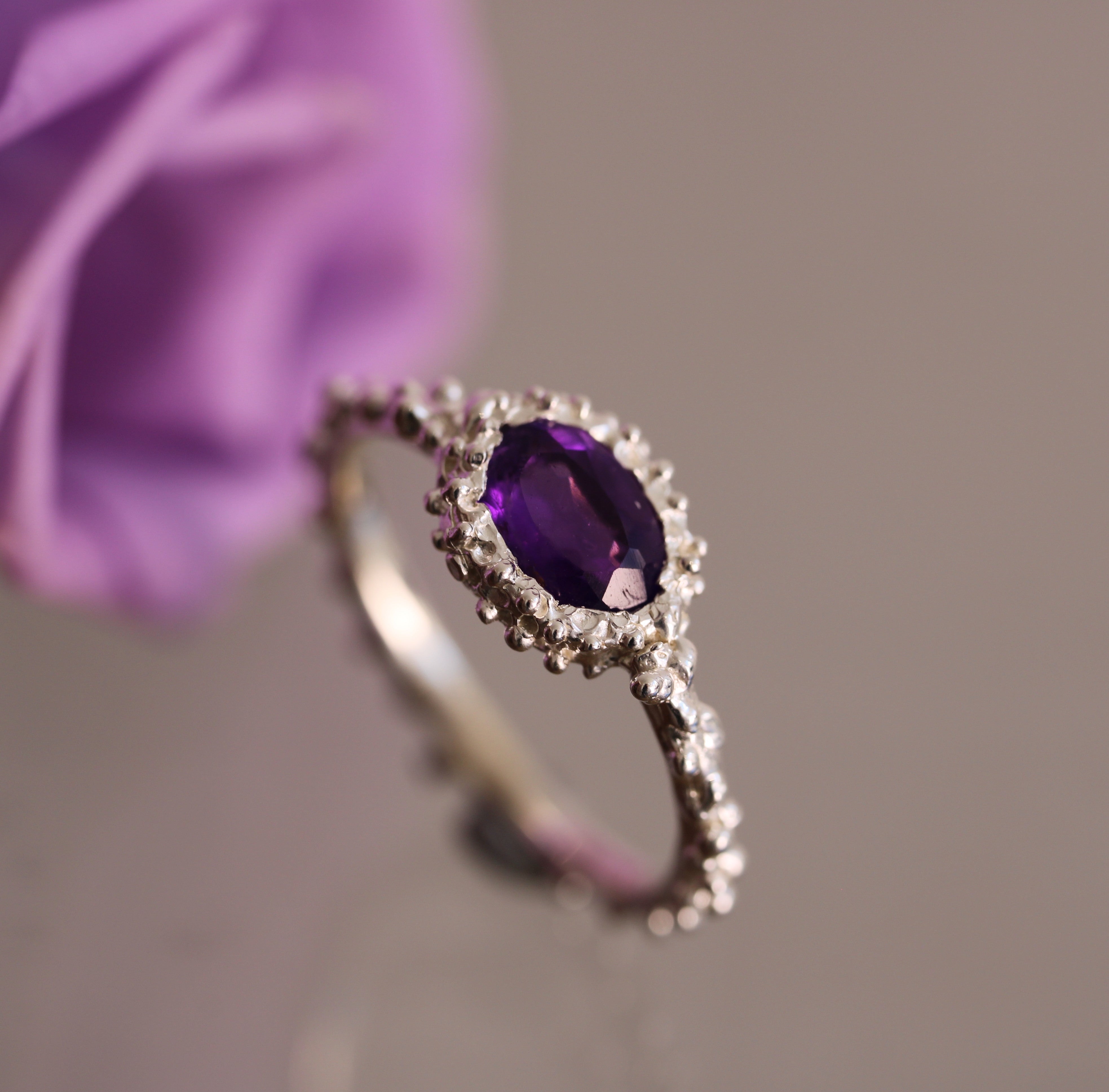 Amethyst Barnacle Ring ~ One Of A Kind.